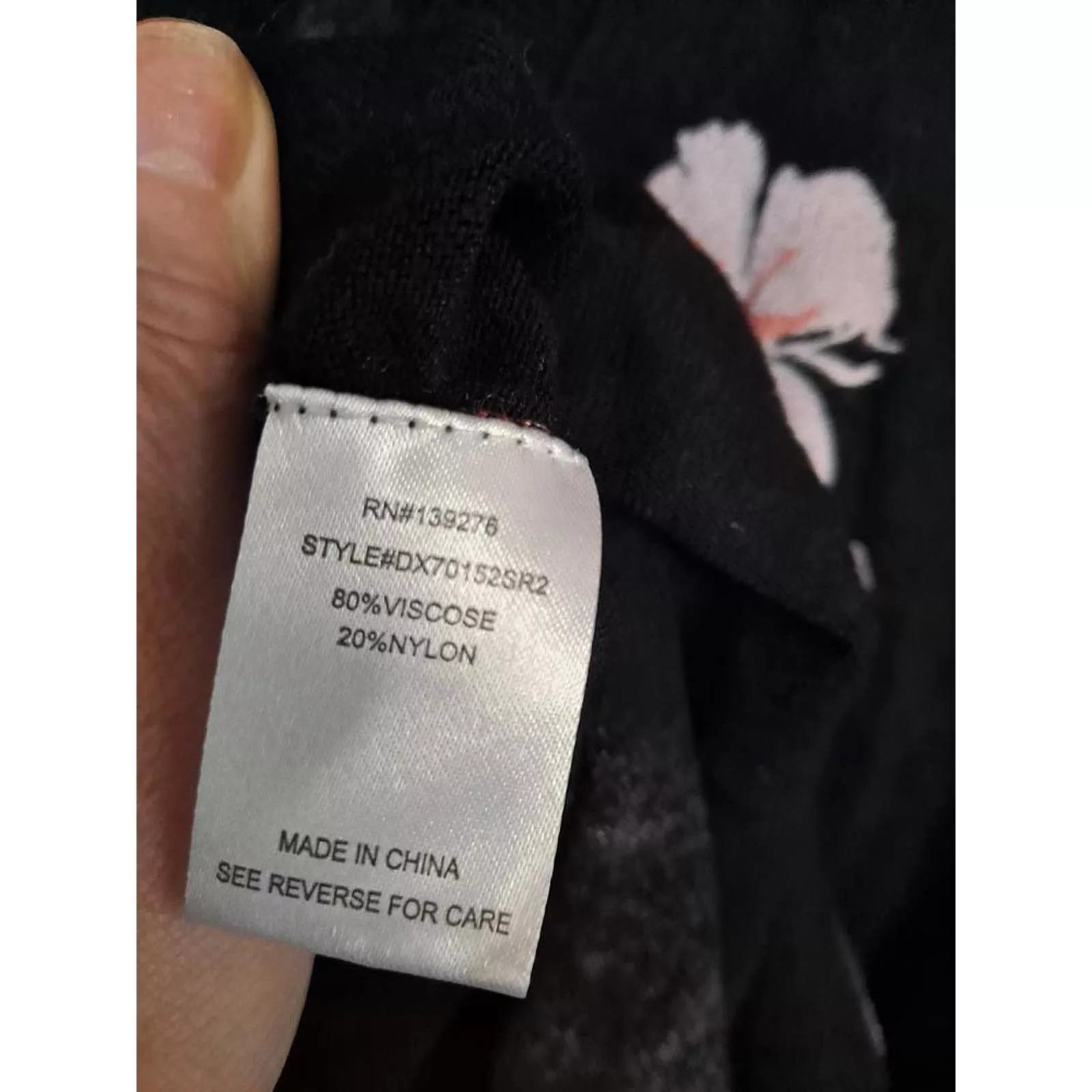 Other Sweaters Other Daniel Rainn Black Floral V Neck‎ Sweater
