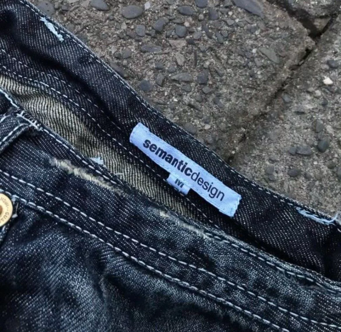 semanticdesign Denim semanticdesign Semantic Design Faded Flare Denim Pants Blue