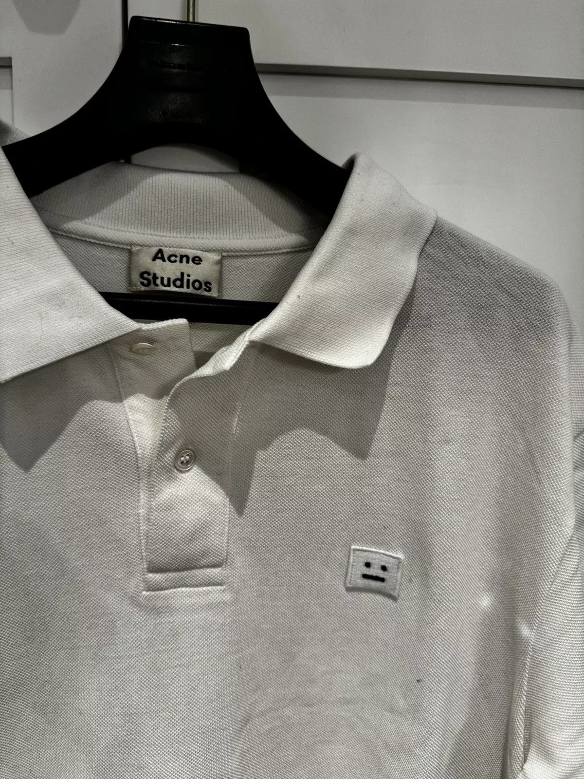 Acne Studios Polos Acne Studios Falco Face Polo White
