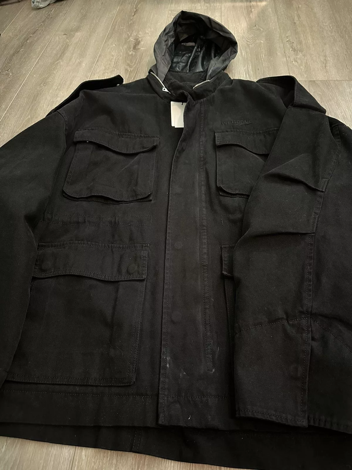 WE11DONE Heavy Coats We11done washed black lose m65 denim jacket