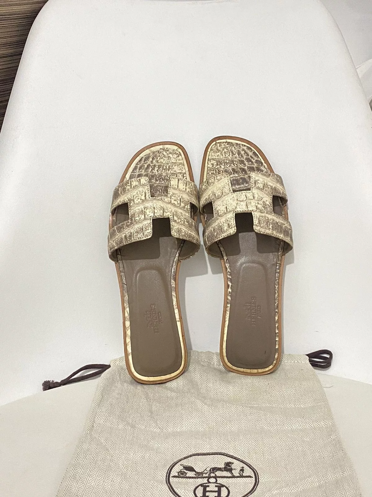 Hermes Sandals Hermes Hermès Oran Himalayan Beige