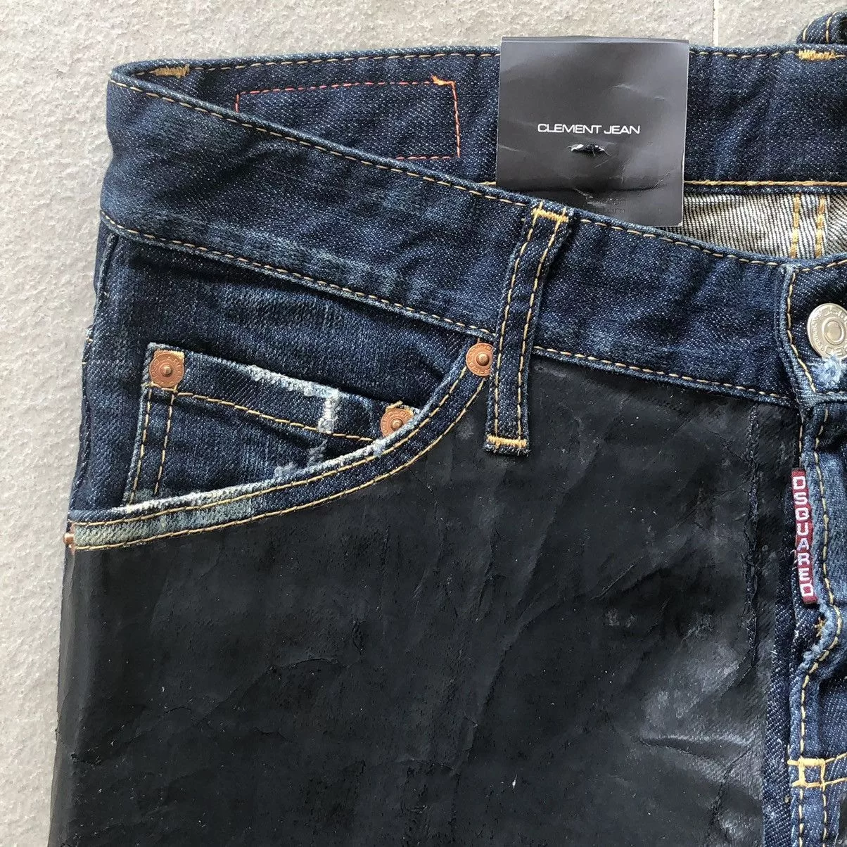 Dsquared2 Denim Dsquared2 slim-fit denim half black painted Blue