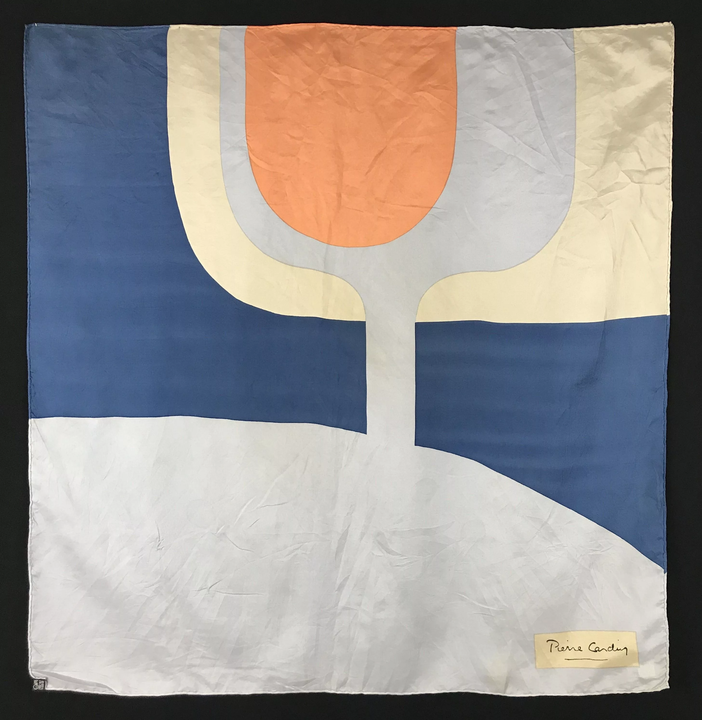 Designer Scarves Designer × Pierre Cardin × Vintage Vintage Pierre Cardin Abstract Silk Scarf Multi