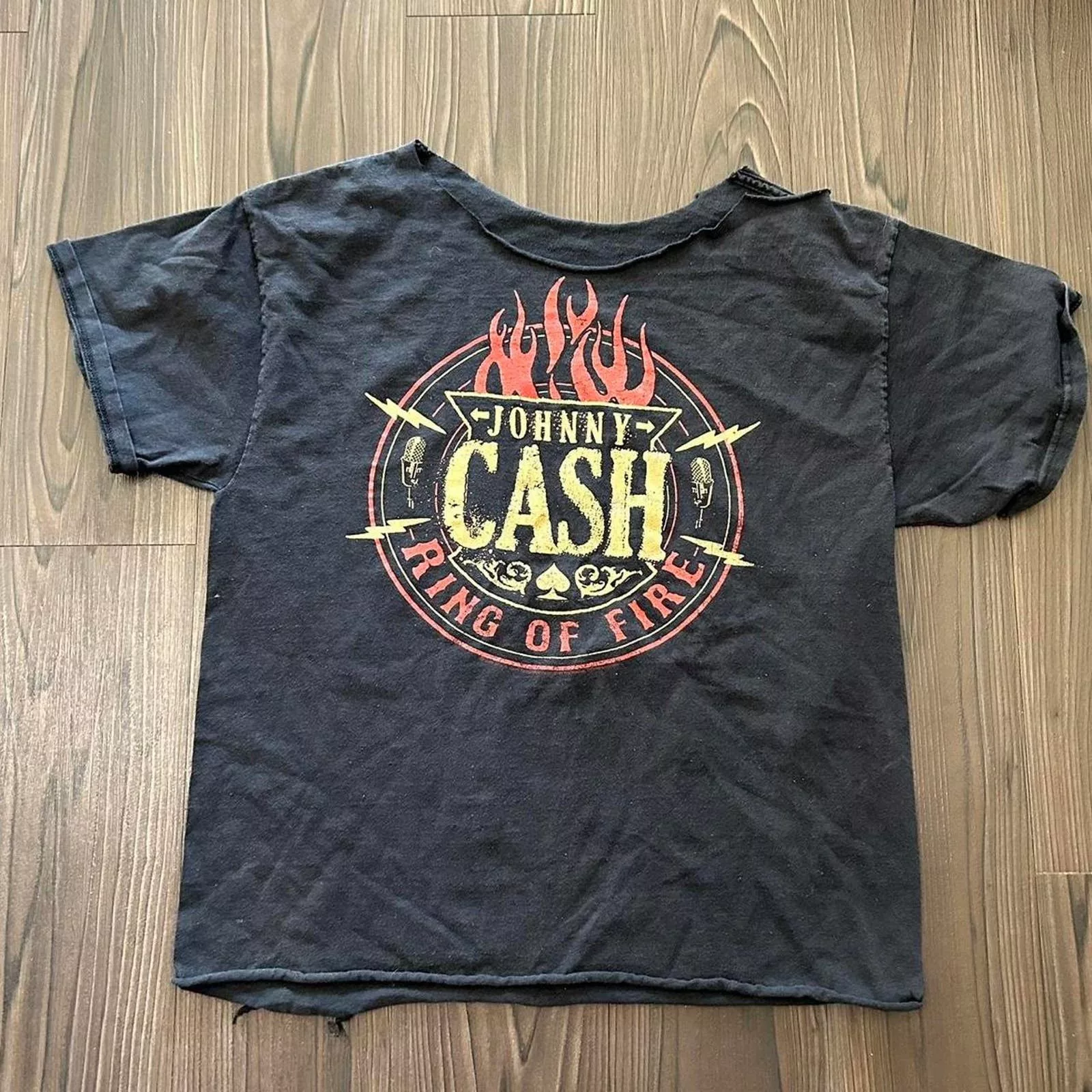 Vintage Blouses Vintage Johnny Cash Graphic Tee Black Streetwear