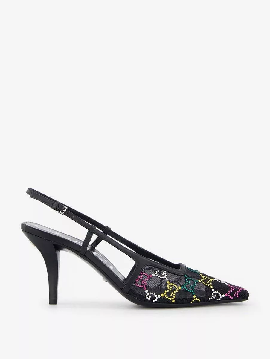 Gucci Miscellaneous Gucci GG Micro Mesh Slingback Pumps SIZE 39 Black