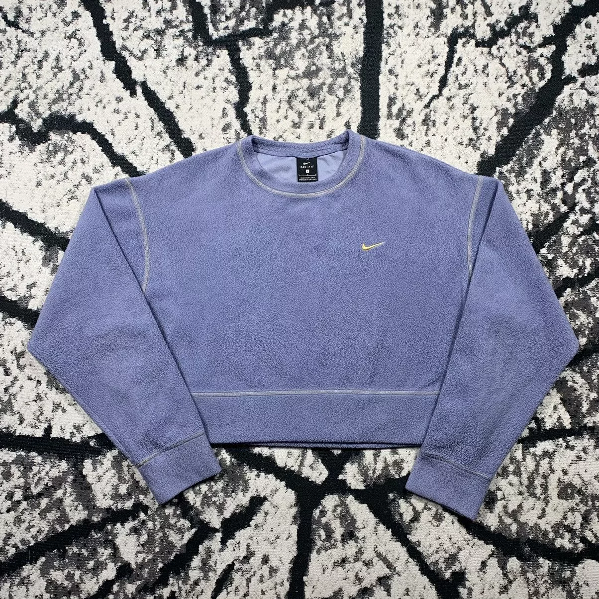 Nike Sweatshirts Nike × Vintage Nike cropped fleece sweatshirt logo sherpa vintage style y2k Purple Streetwear