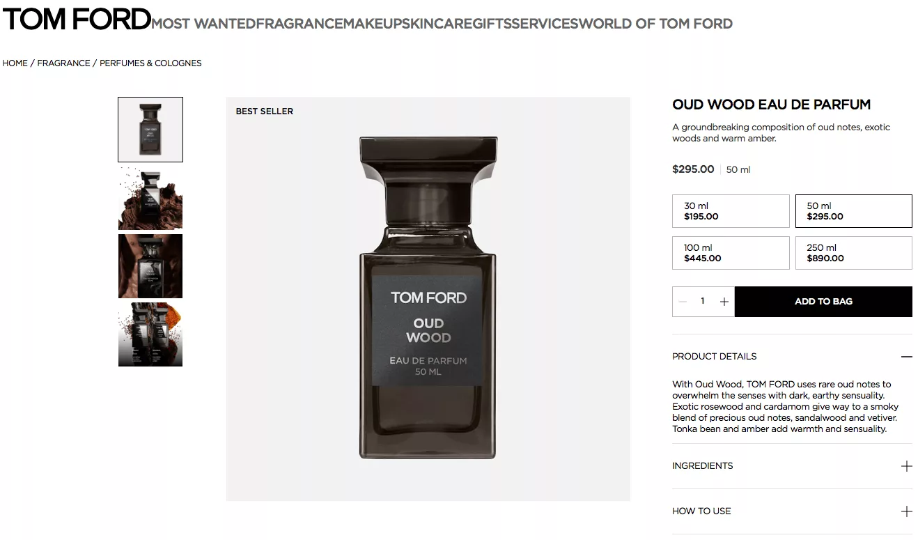 Tom Ford Miscellaneous TOM FORD OUD WOOD 50ML PARFUM Multi