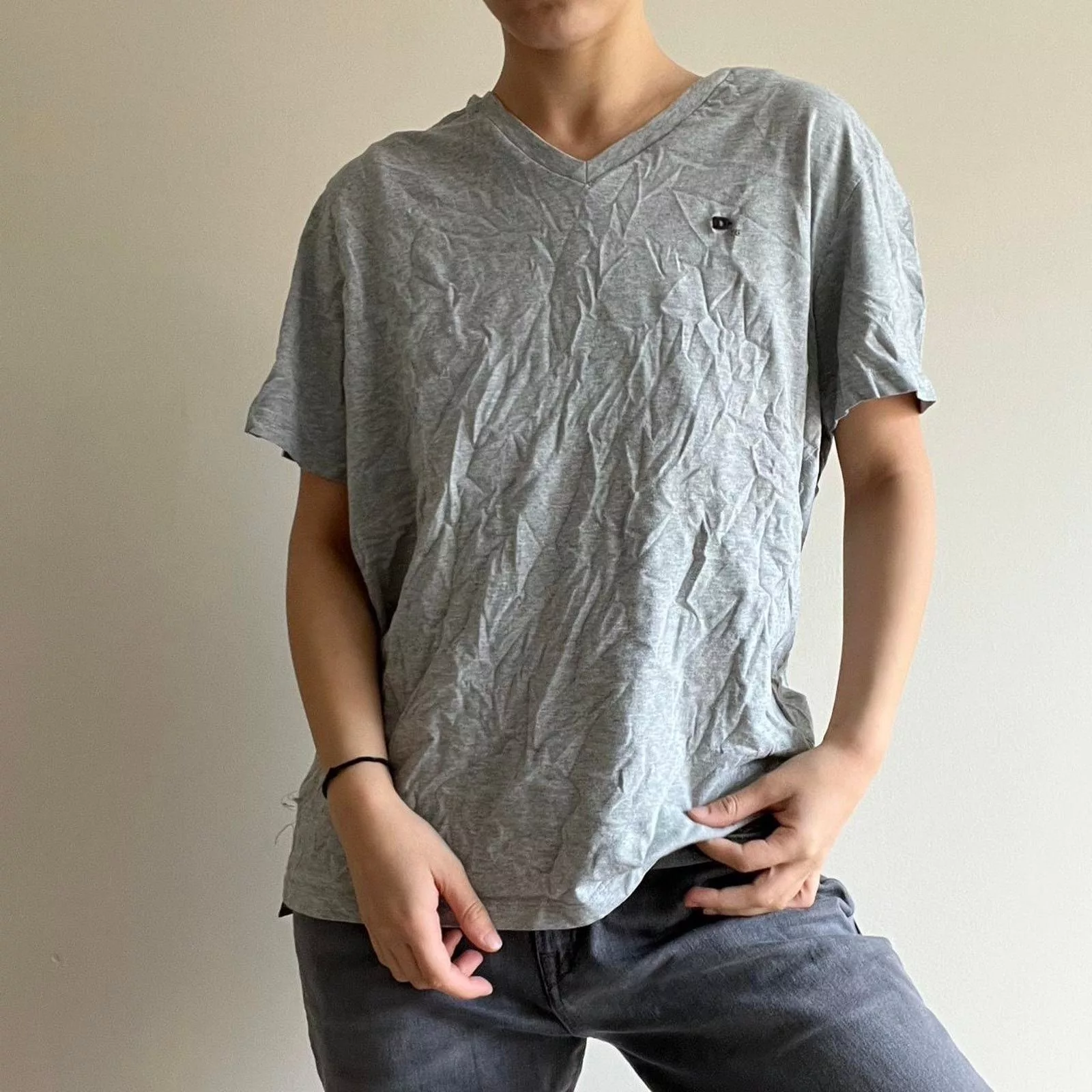 Diesel Short Sleeve T Shirts Grey casual t shirt Diesel Size large Gray