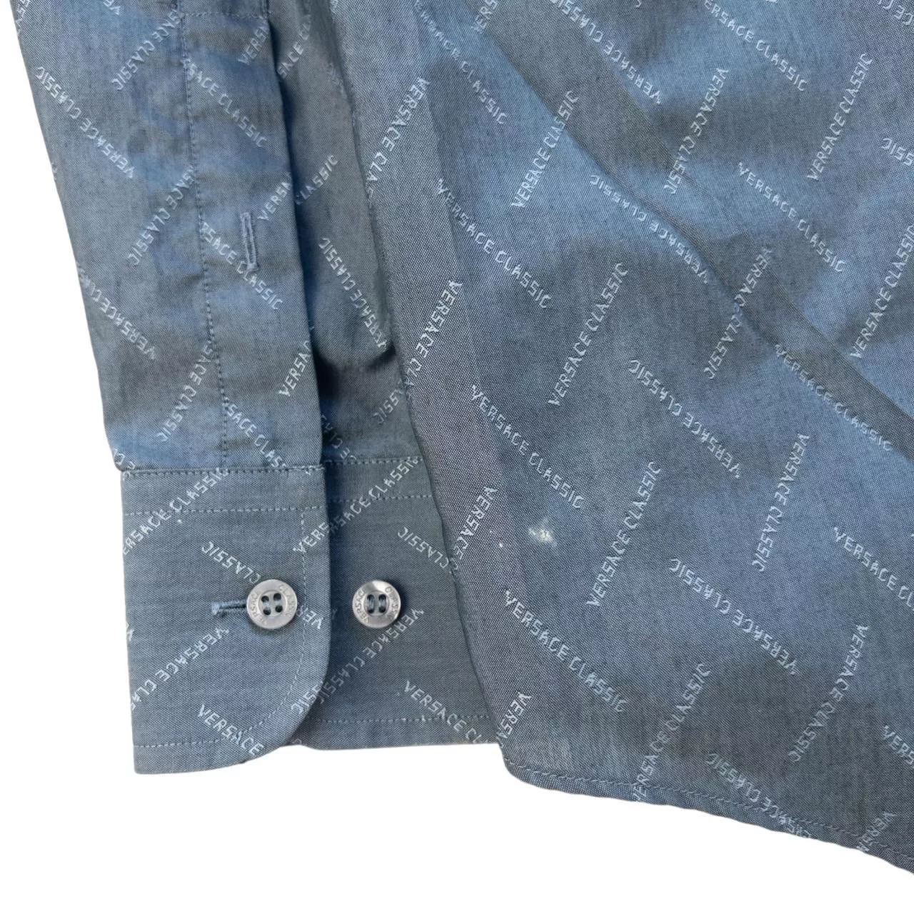Versace Shirts Button Ups Vintage Versace Monogram Button Up Shirt Size M Gray