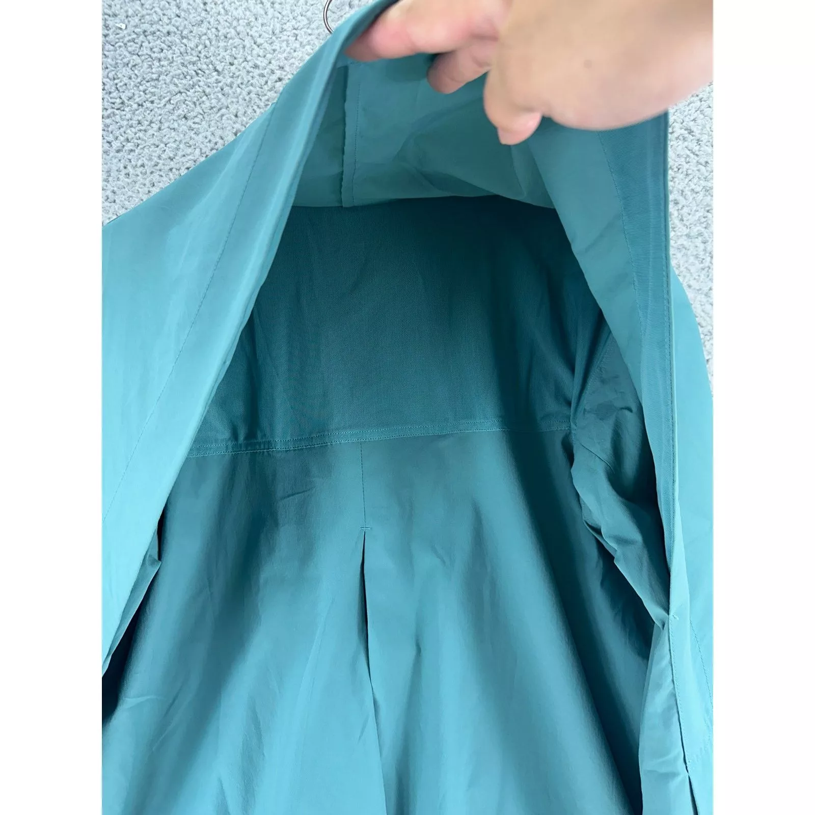Athleta Jackets Athleta Rain Pullover Jacket Womens S Teal Poplin Top Small Green