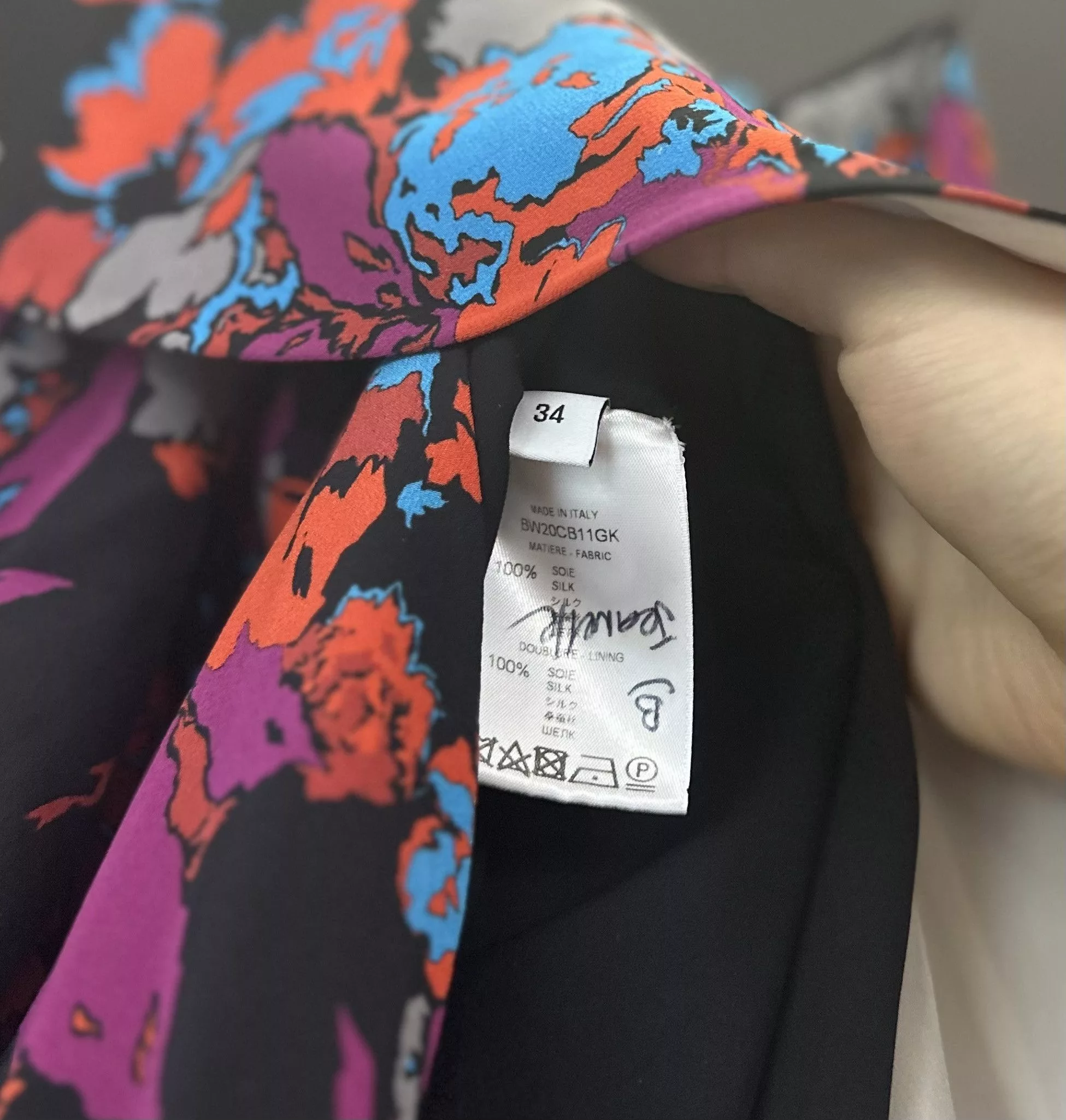 Givenchy Mini Dresses GIVENCHY One Shoulder Floral Dress, 100% Silk Multi