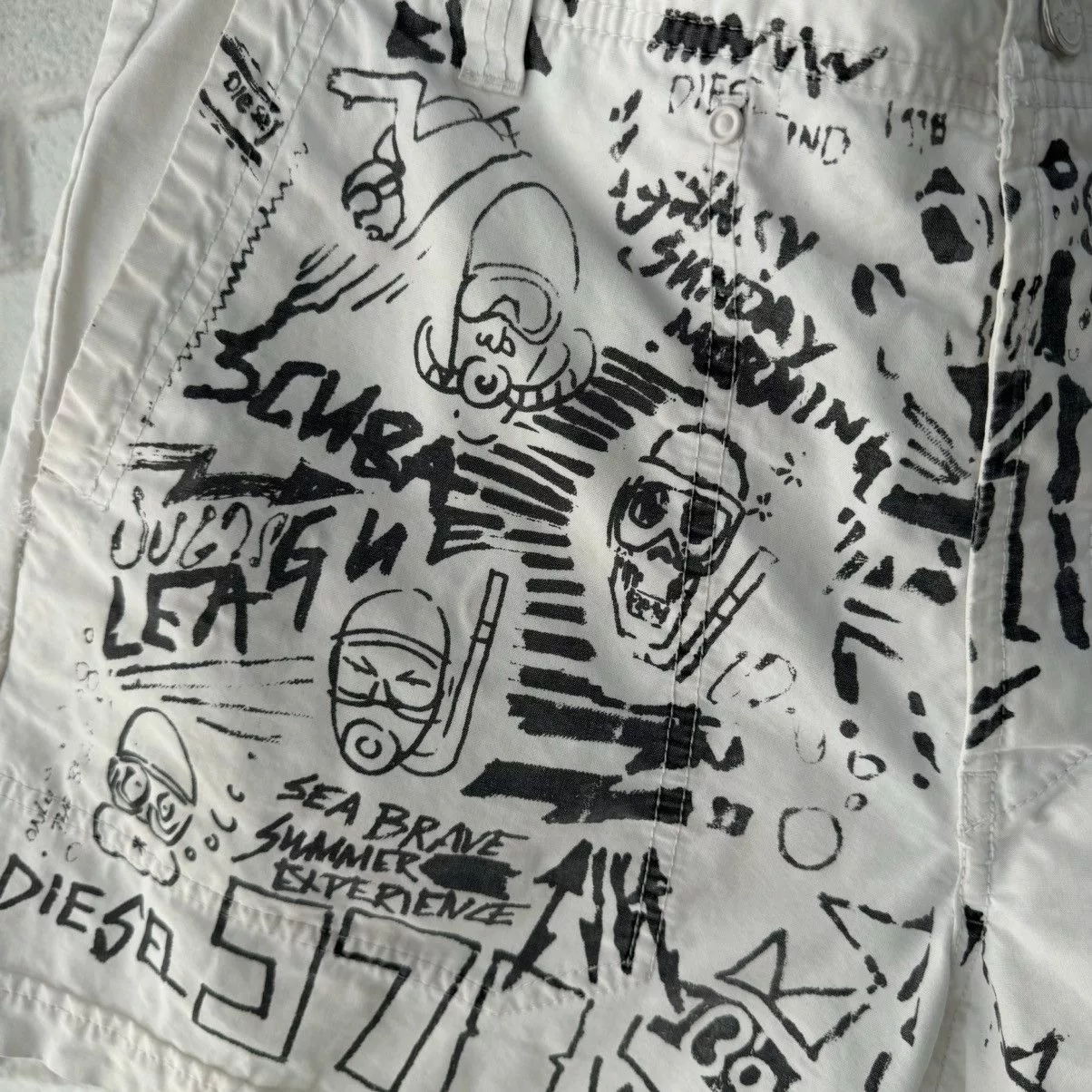 Diesel Shorts Diesel Grafitti Shorts White
