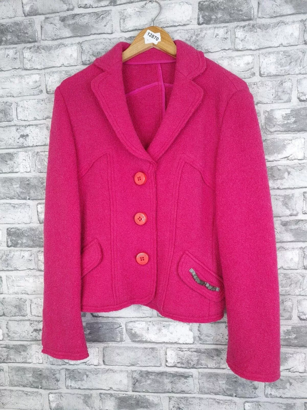 Moschino Jackets Moschino Jeans Jacket Size 12 Pink Wool Vintage