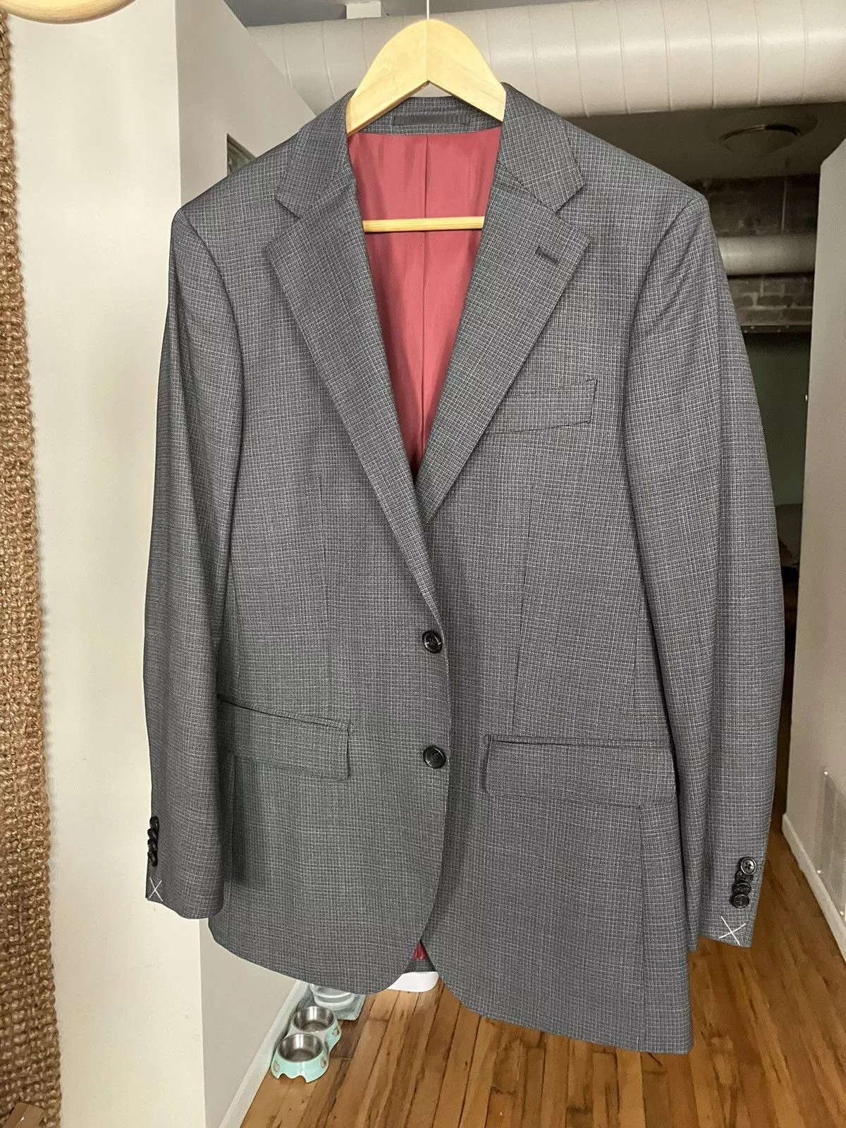 Designer Blazers Designer × Spier & Mackay Spier & Mackay Grey Microcheck Suit Blazer Gray