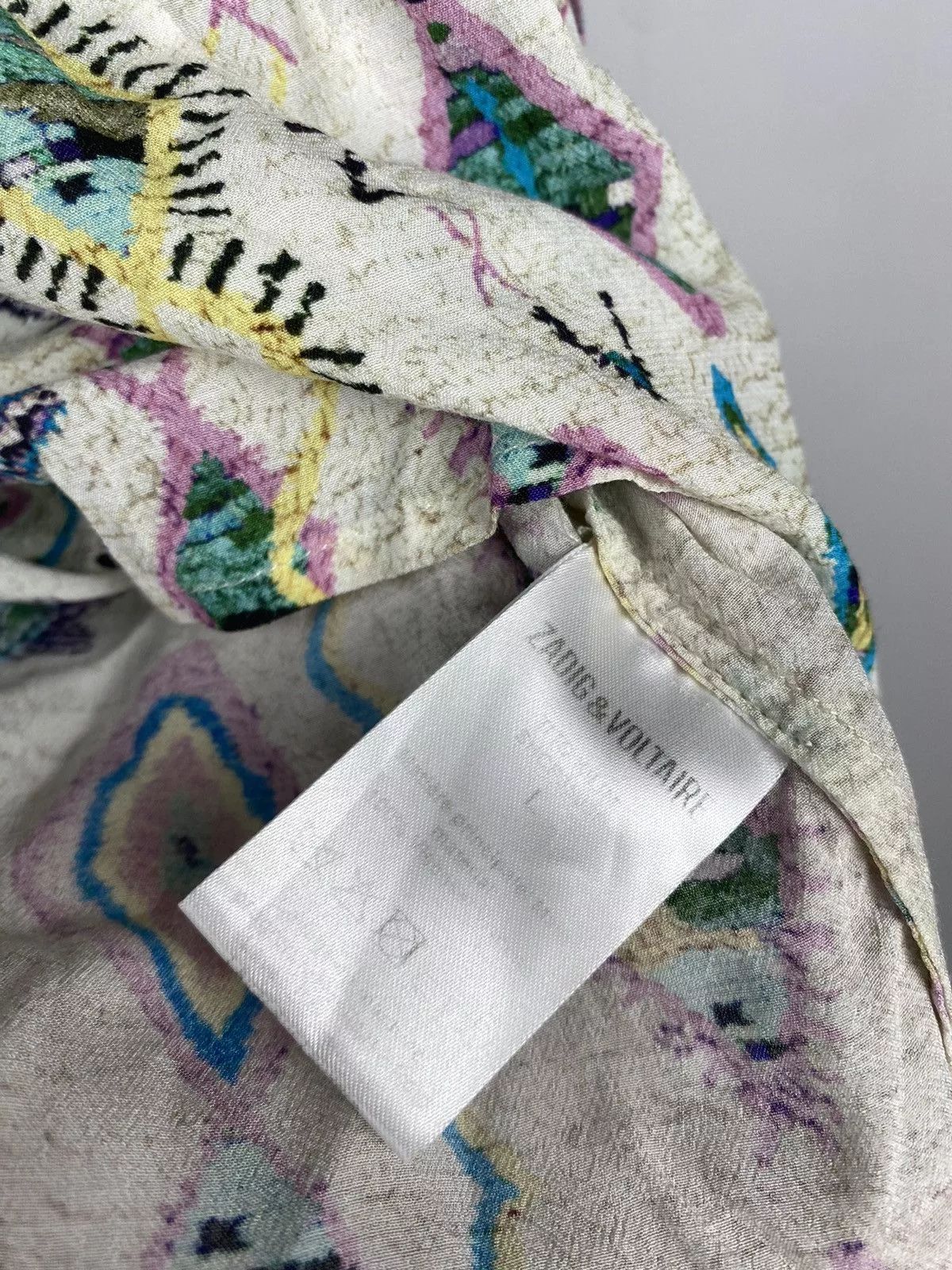 Designer Blouses Designer × Zadig & Voltaire Zadig&Voltaire Monogram Graphic Print Blouse White Streetwear