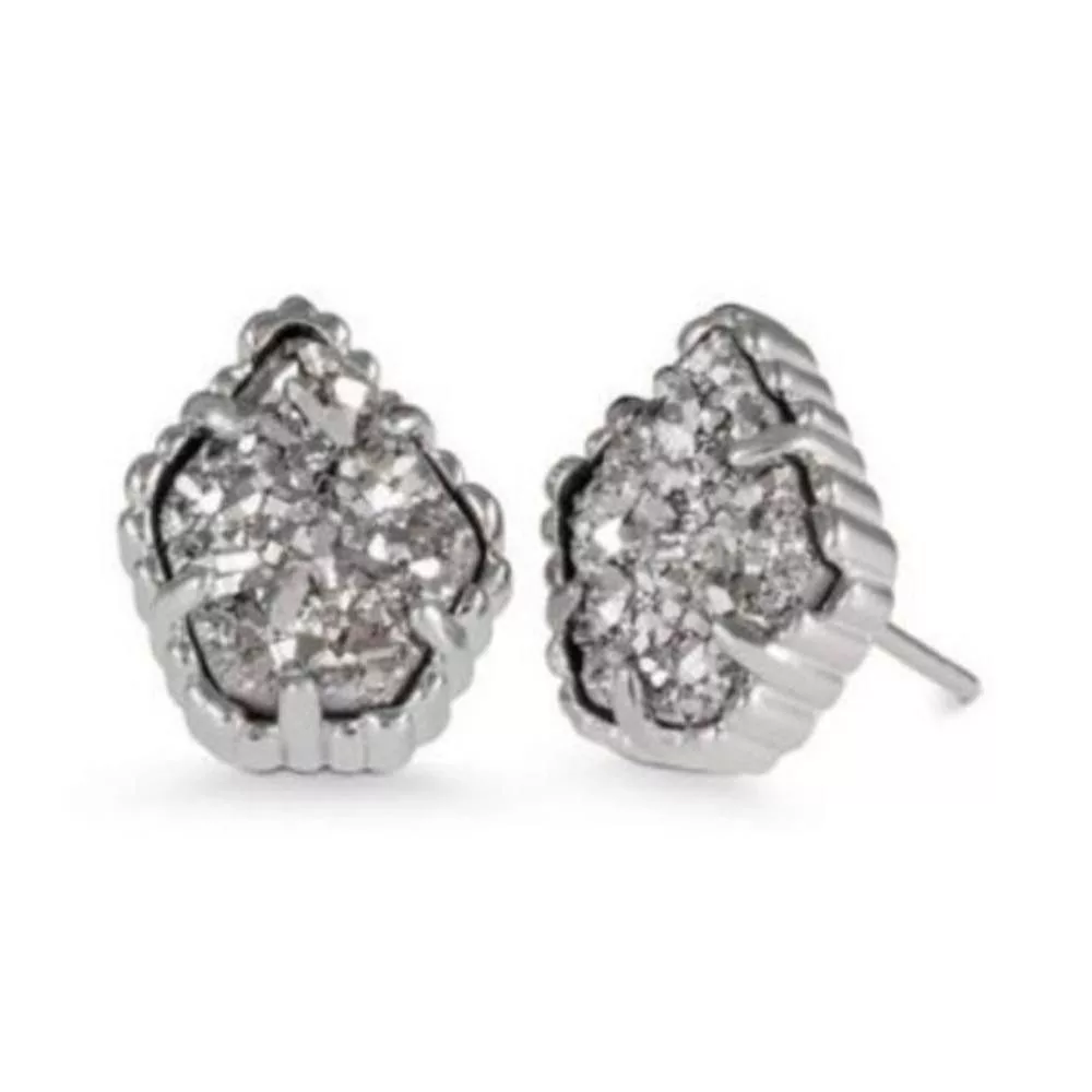 Kendra Scott Earrings Kendra Scott Tessa Platinum Drusy Silver Stud Earrings