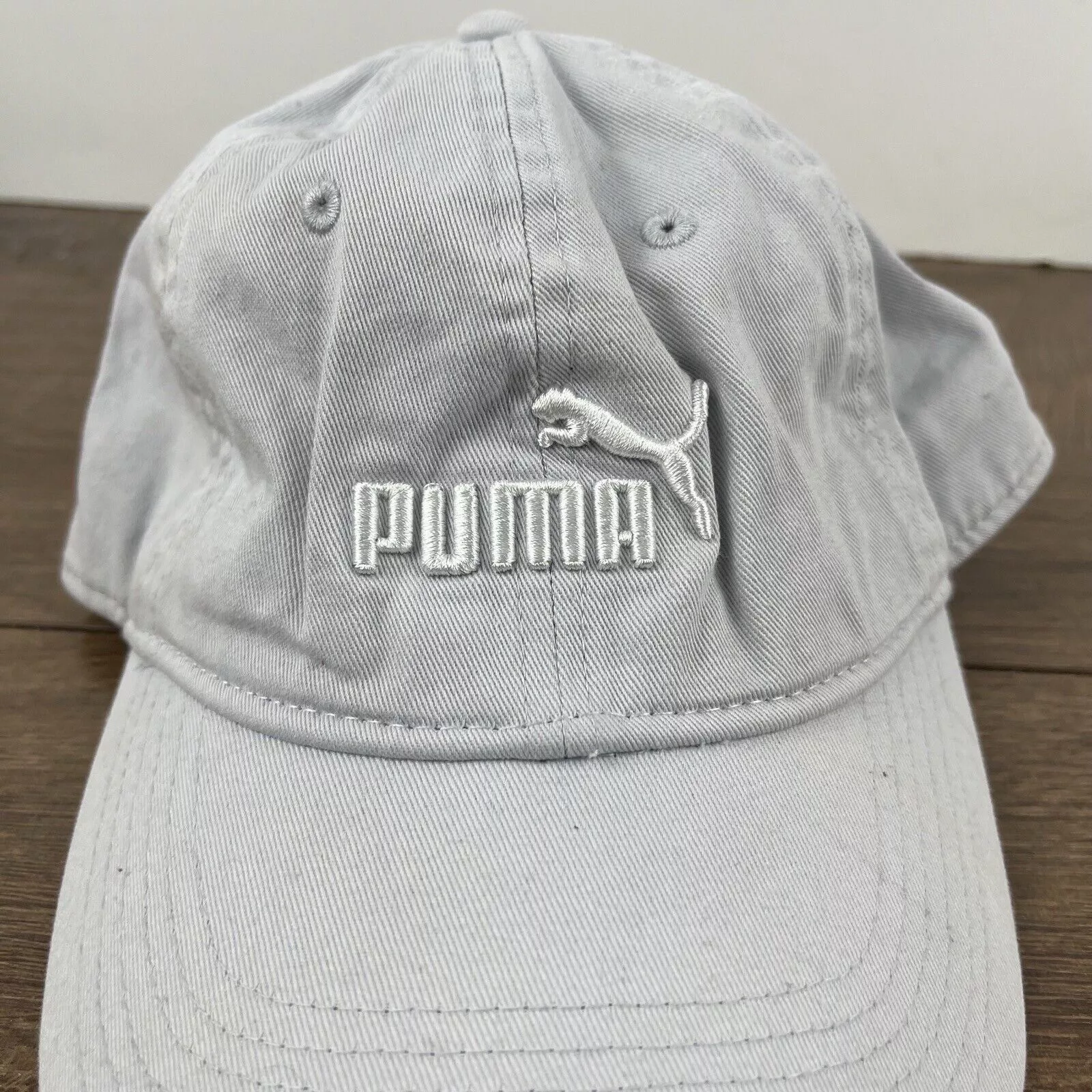 Puma Hats PUMA White Gray Hat PUMA Hat White Adjustable Hat White Adul