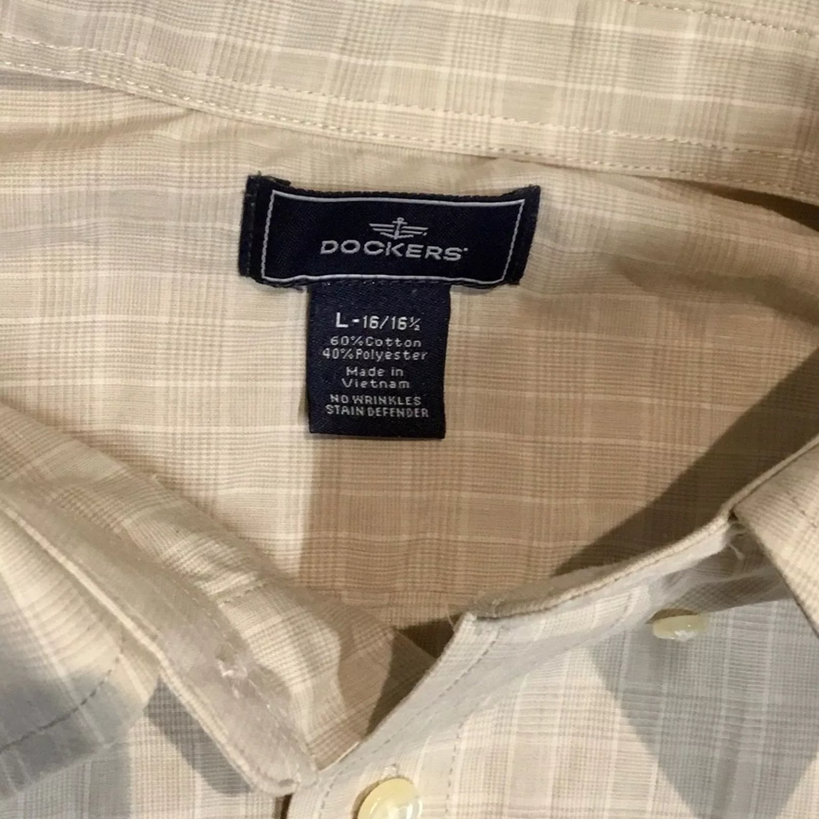 Dockers Shirts Button Ups Dockers Plaid Button Down Mens Shirt White