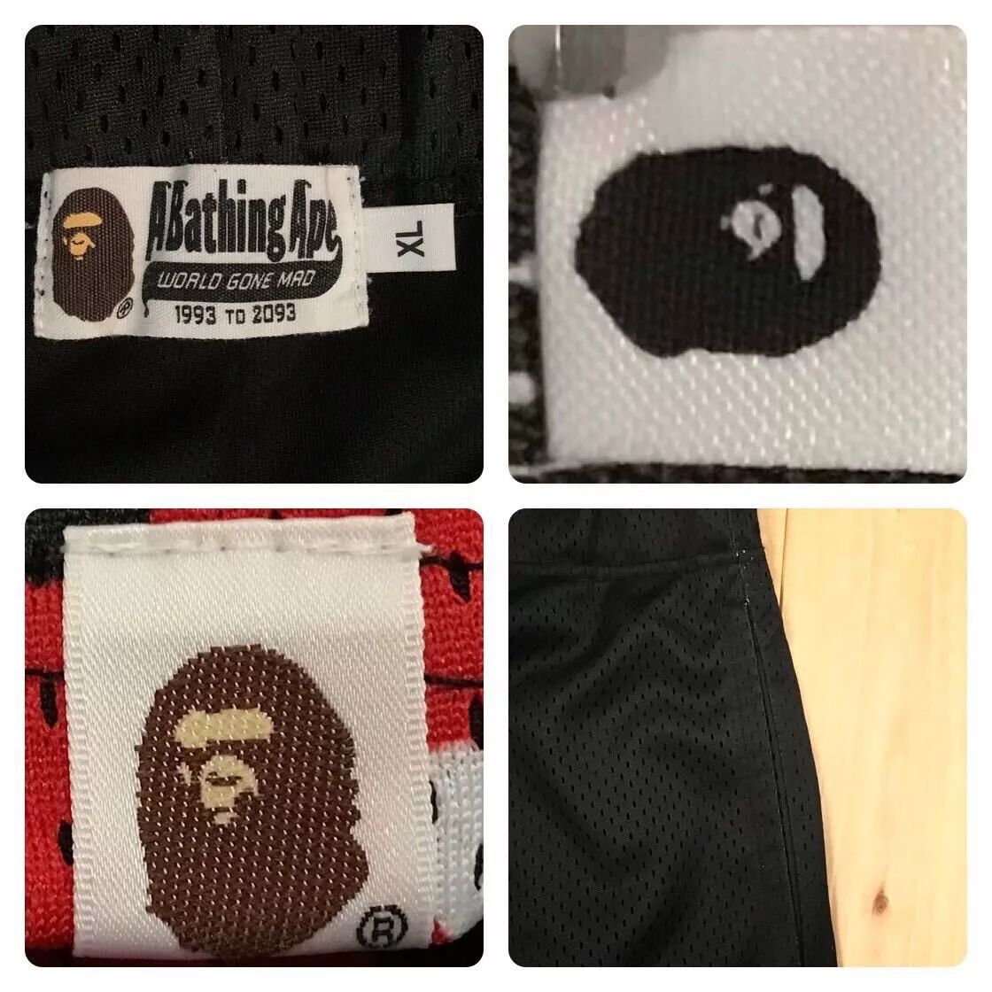 BAPE Shorts Black × Red camo a bathing ape ★size XL Multi