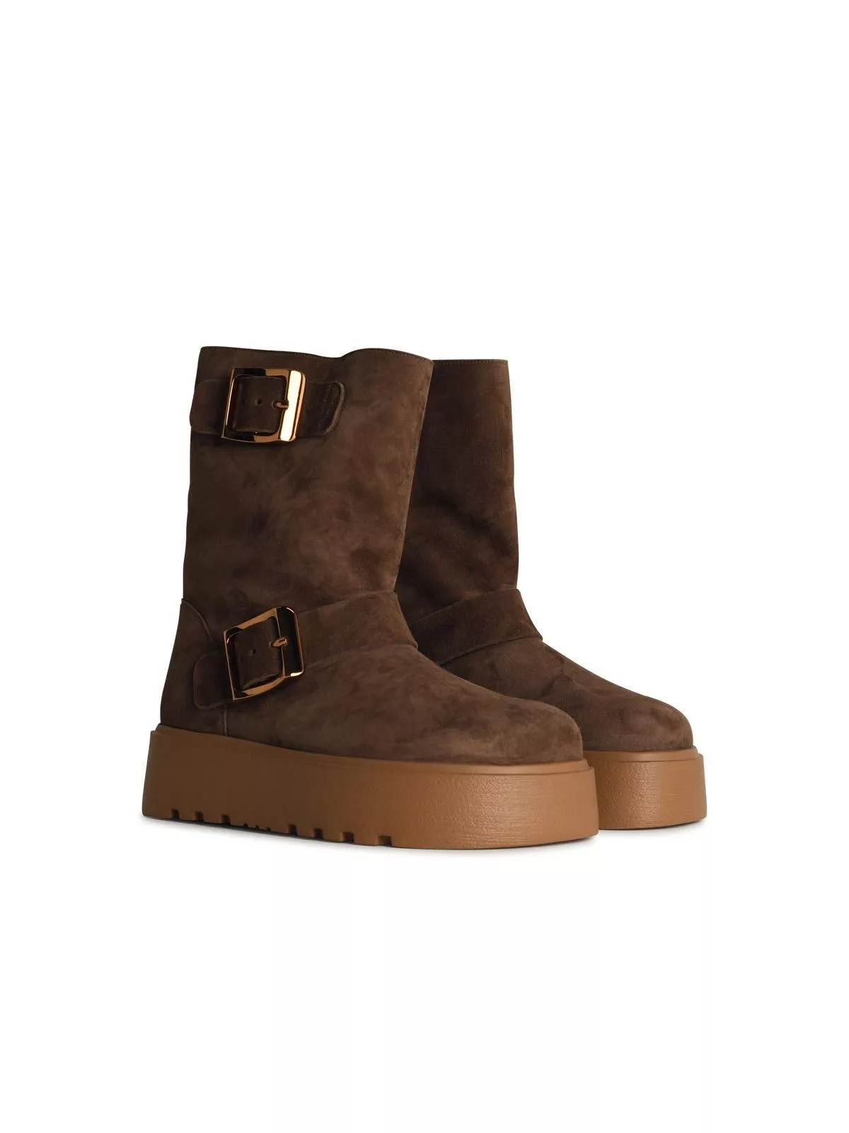 Casadei Boots CASADEI 'Ale' Brown Suede Blend Ankle Boots Multi