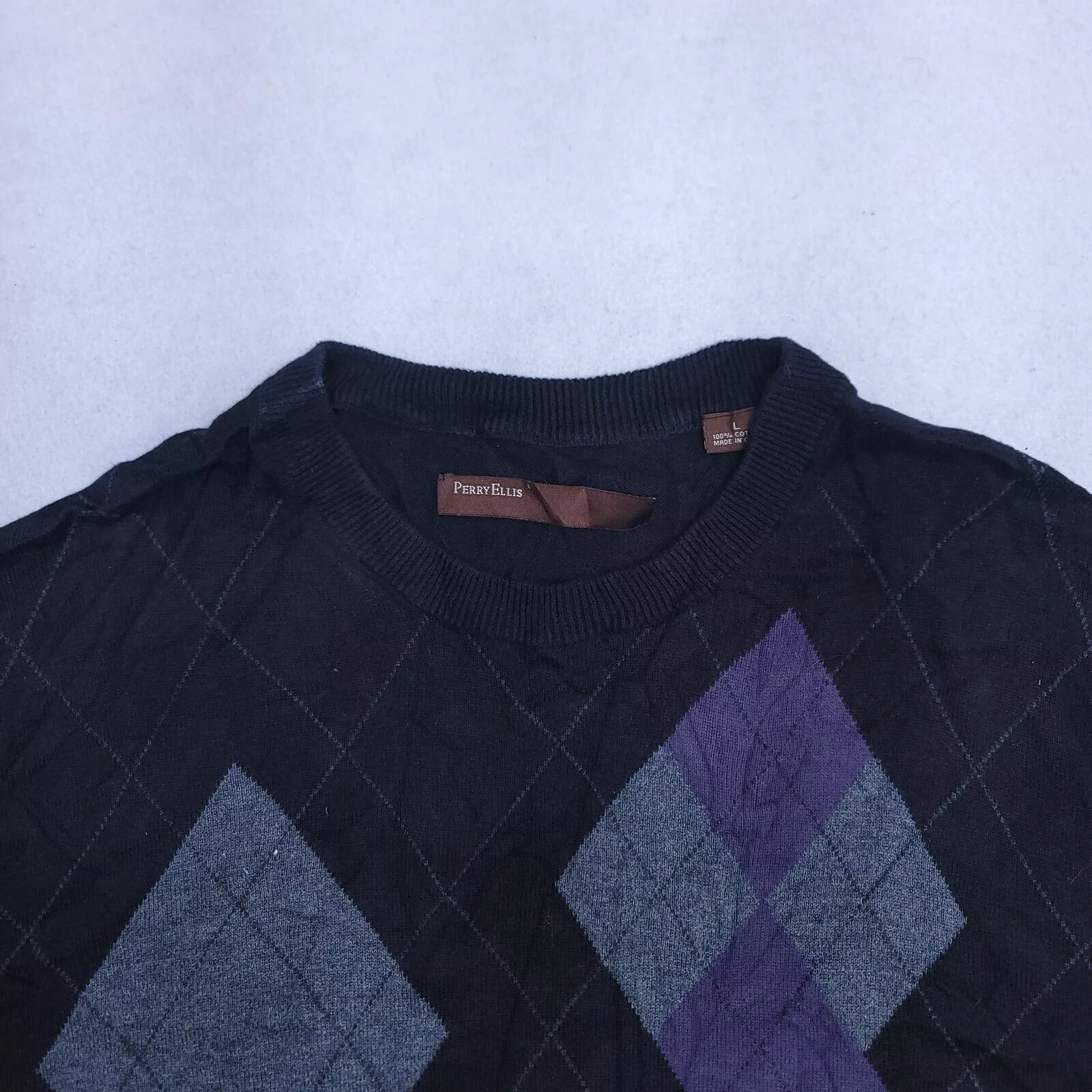 Perry Ellis Sweaters Knitwear Perry Ellis Casual Pullover Sweater Mens Size Large L Black