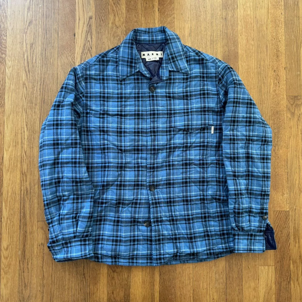 Marni Light Jackets Marni Flannel Puff Overcoat Blue