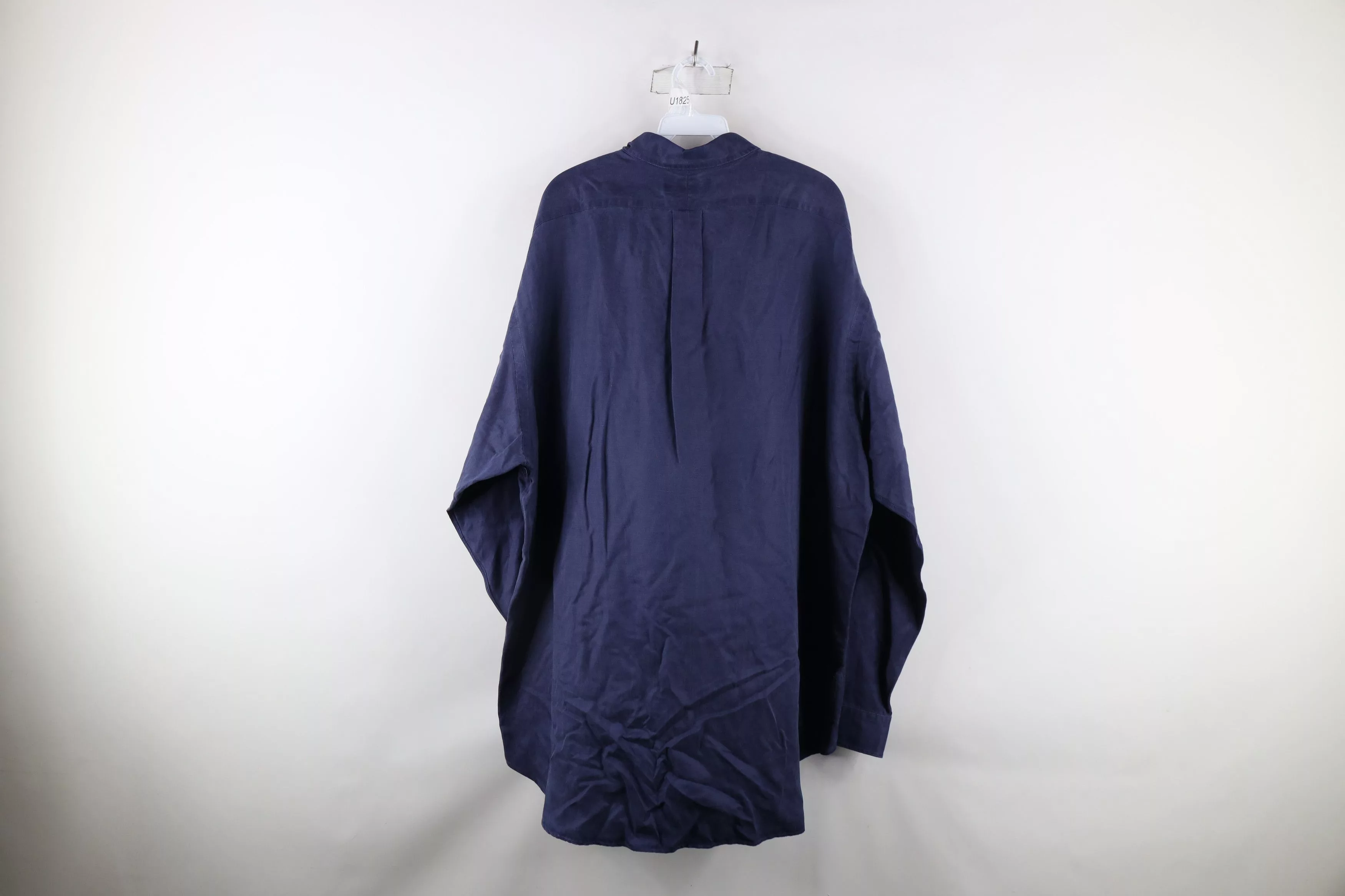 Ralph Lauren Shirts Button Ups Ralph Lauren × Vintage Vintage 90s Ralph Lauren Linen Collared Button Down Shirt Blue