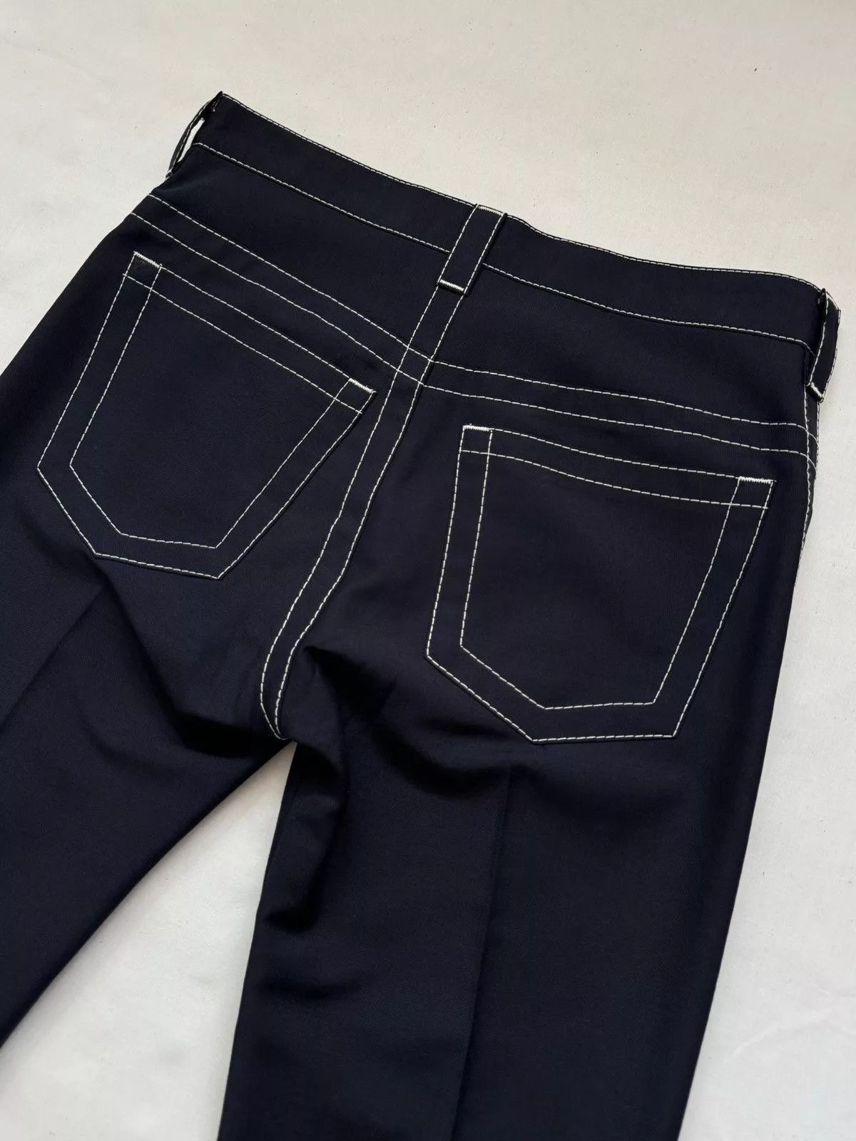 Prada Casual Pants Prada SS15 Contrast Stitch Trousers Blue