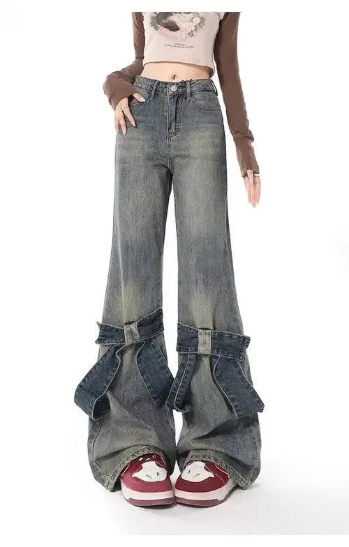 Jean Jeans Wide Leg Jeans Autumn And Winter Flare Jeans Blue Avant-Garde