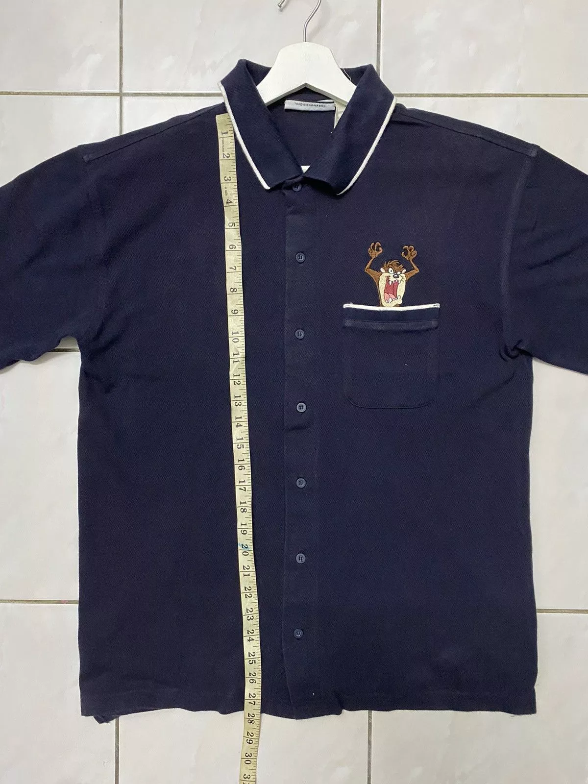 Cartoon Network Shirts Button Ups Cartoon Network × Warner Bros Tasmanian Devil Warner Bros Shirt 1998 Blue