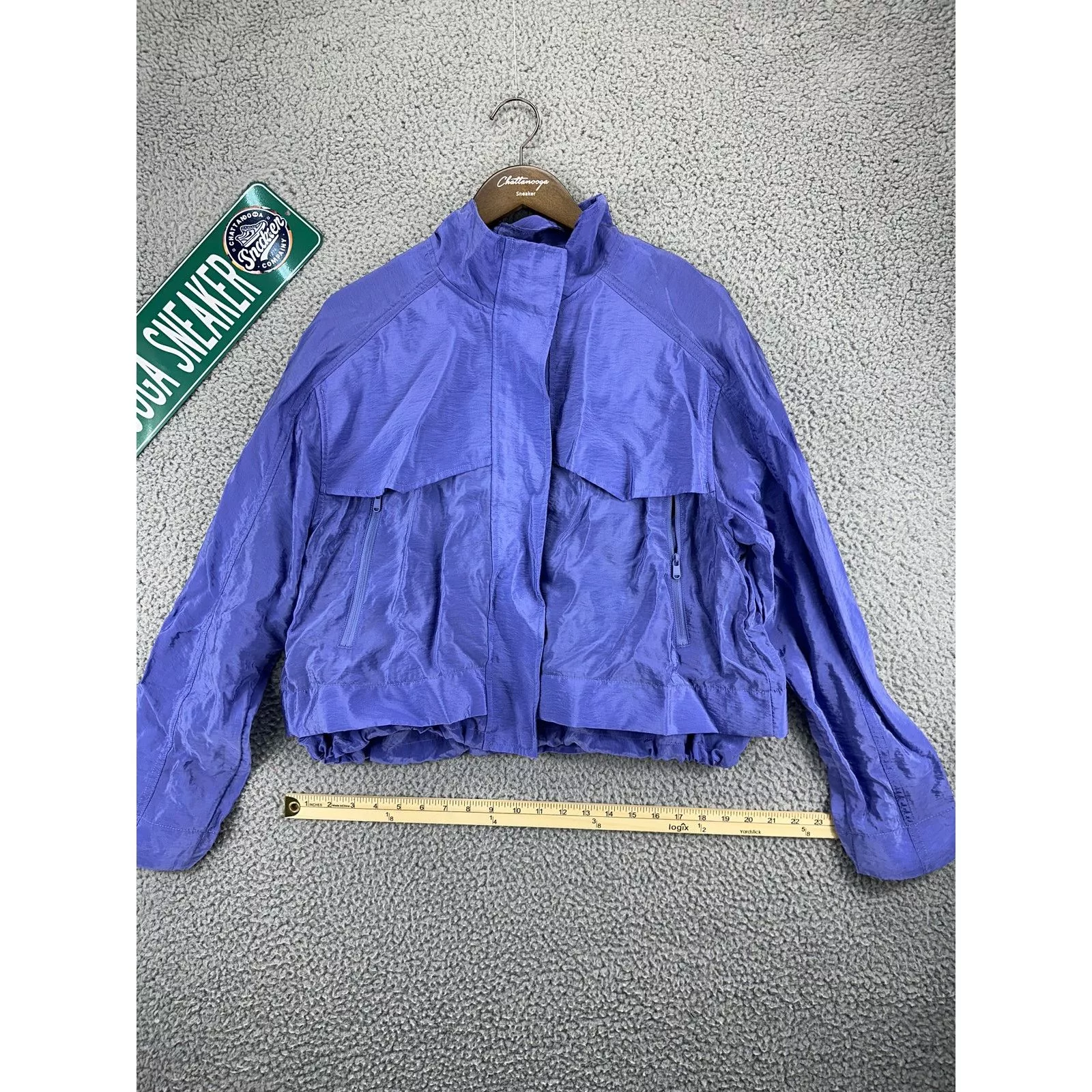 Athleta Jackets Athleta Arrival Jacket Cropped Zip Up Athleisure Womens M Purple
