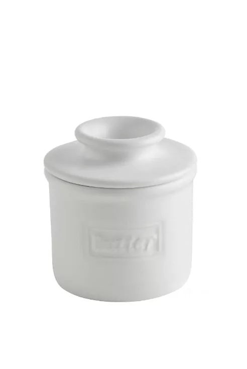 Matte White Cafe Butter Bell Crock