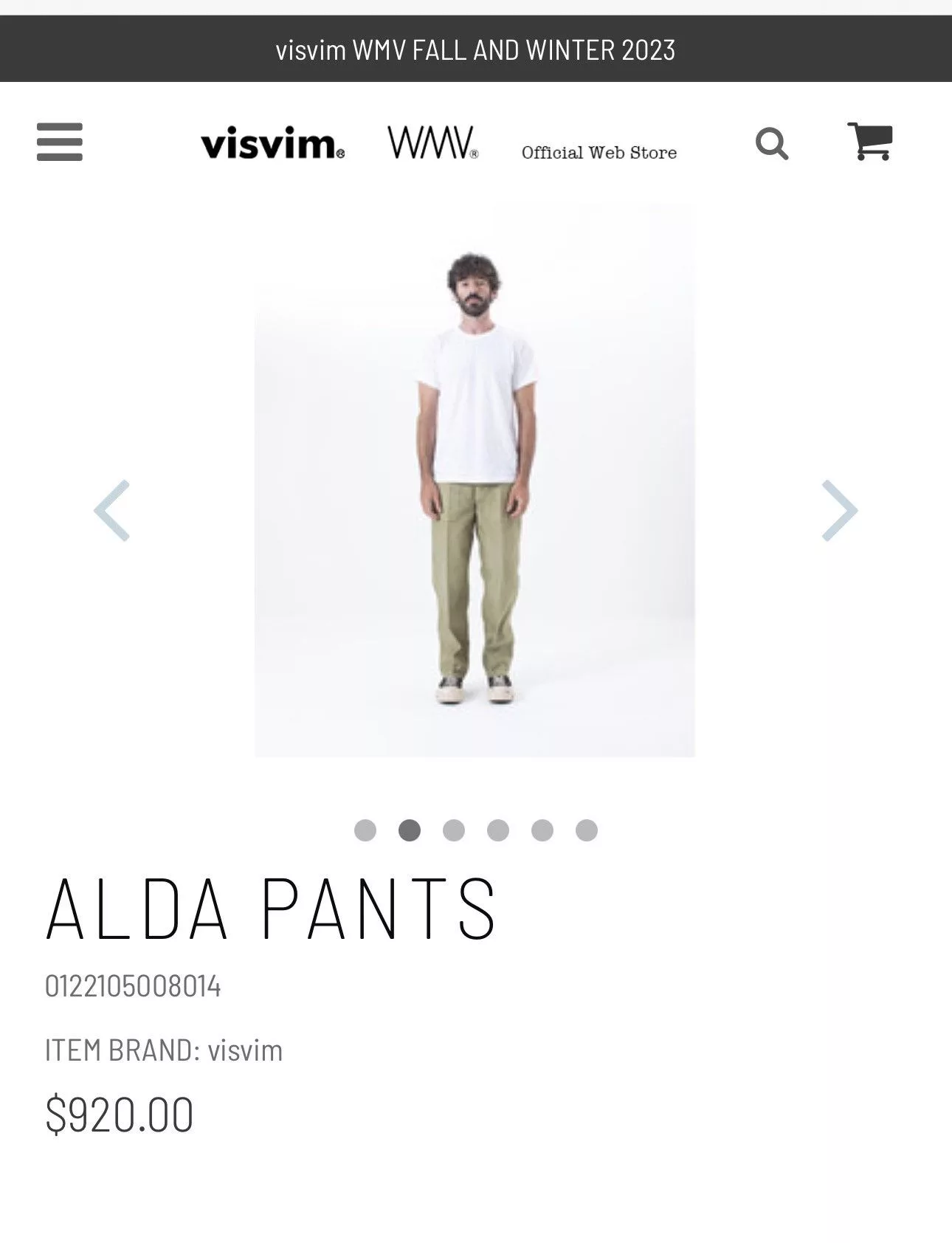 Visvim Casual Pants Visvim Alda Pant Green