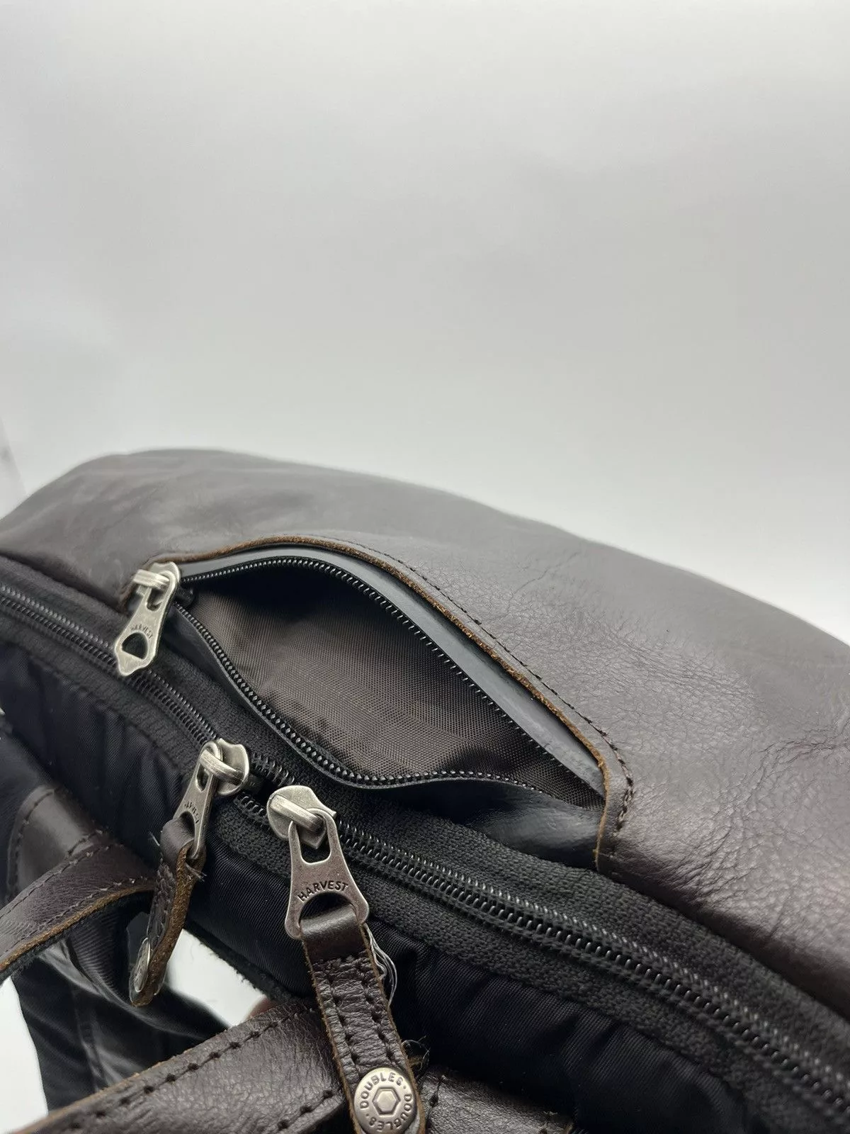 Leather Bags Luggage Leather Backpack Doublee Marvest Compration Brown