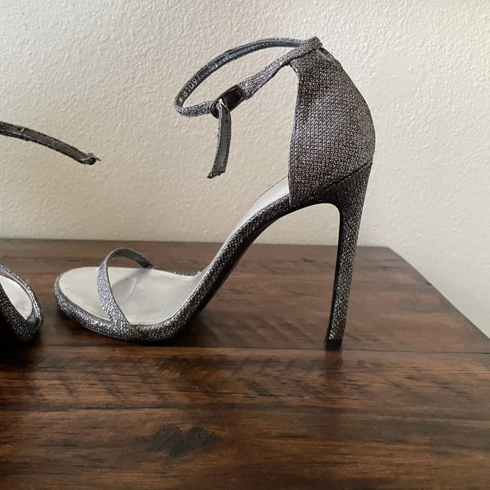 Stuart Weitzman Boots stuart weitzman nudist gray silver sparkly metallic heel