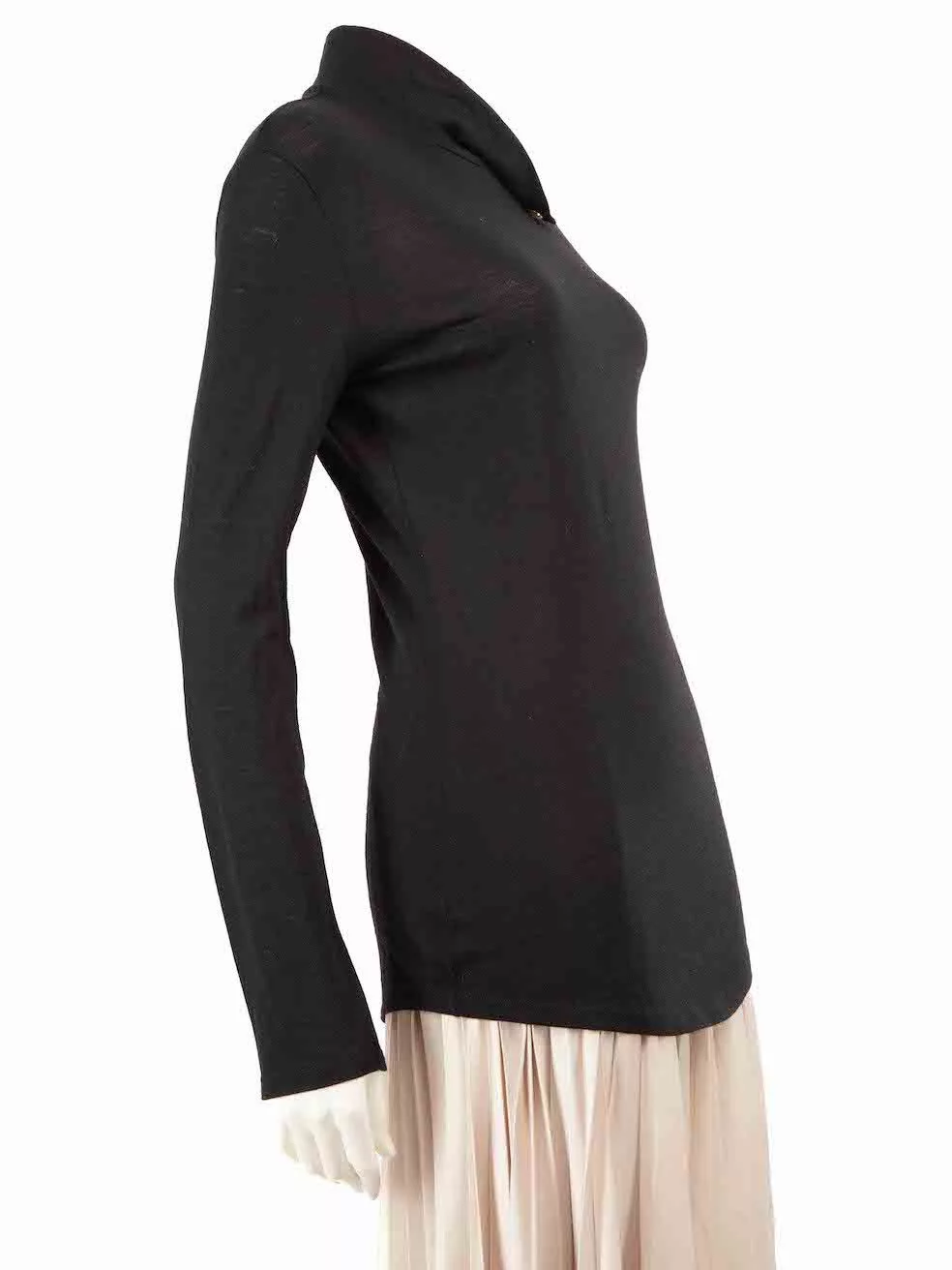 Balmain Sweaters Balmain Black Button Detail Turtleneck Jumper