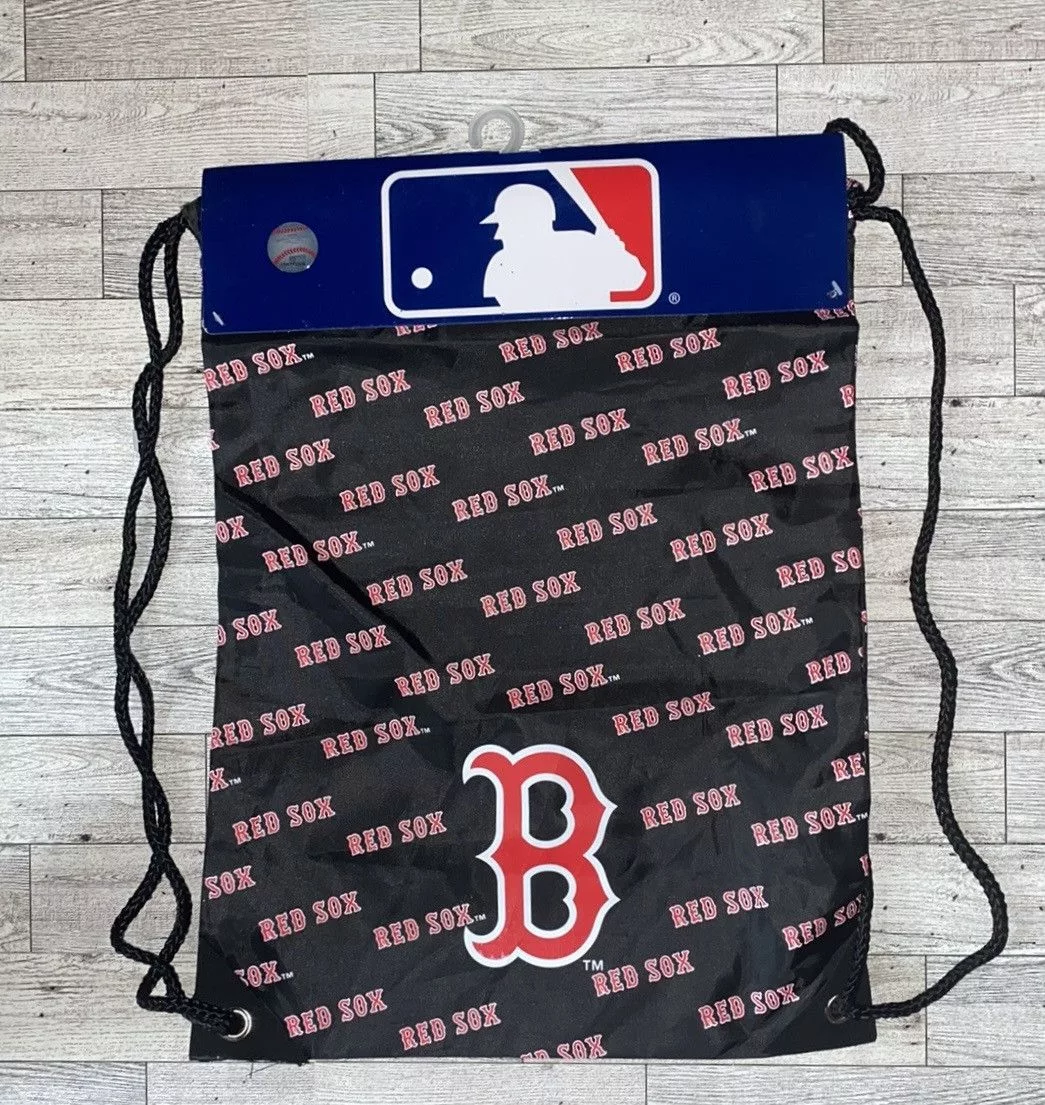 MLB Bags Luggage MLB Official Red Sox, Lightweight Drawstring BackPack Black