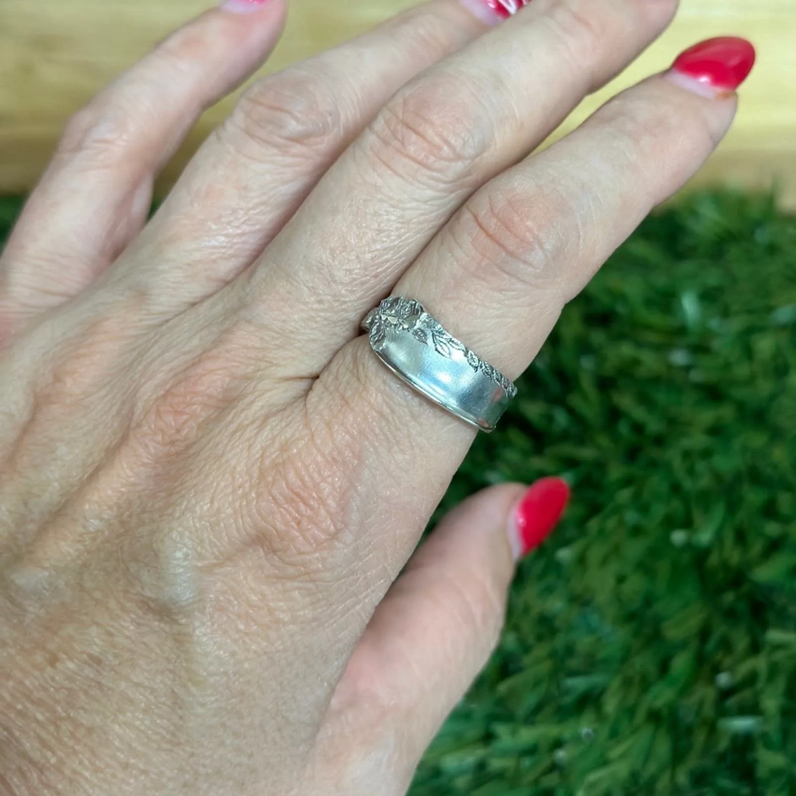 Handmade Rings Handmade Floral Ring size 9 Silver