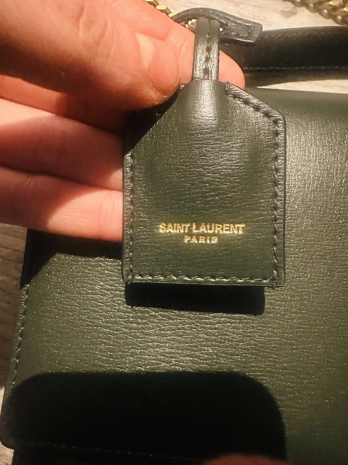 Yves Saint Laurent Shoulder Bags Yves Saint Laurent Sunset Bag Dark Green in Smooth Leather