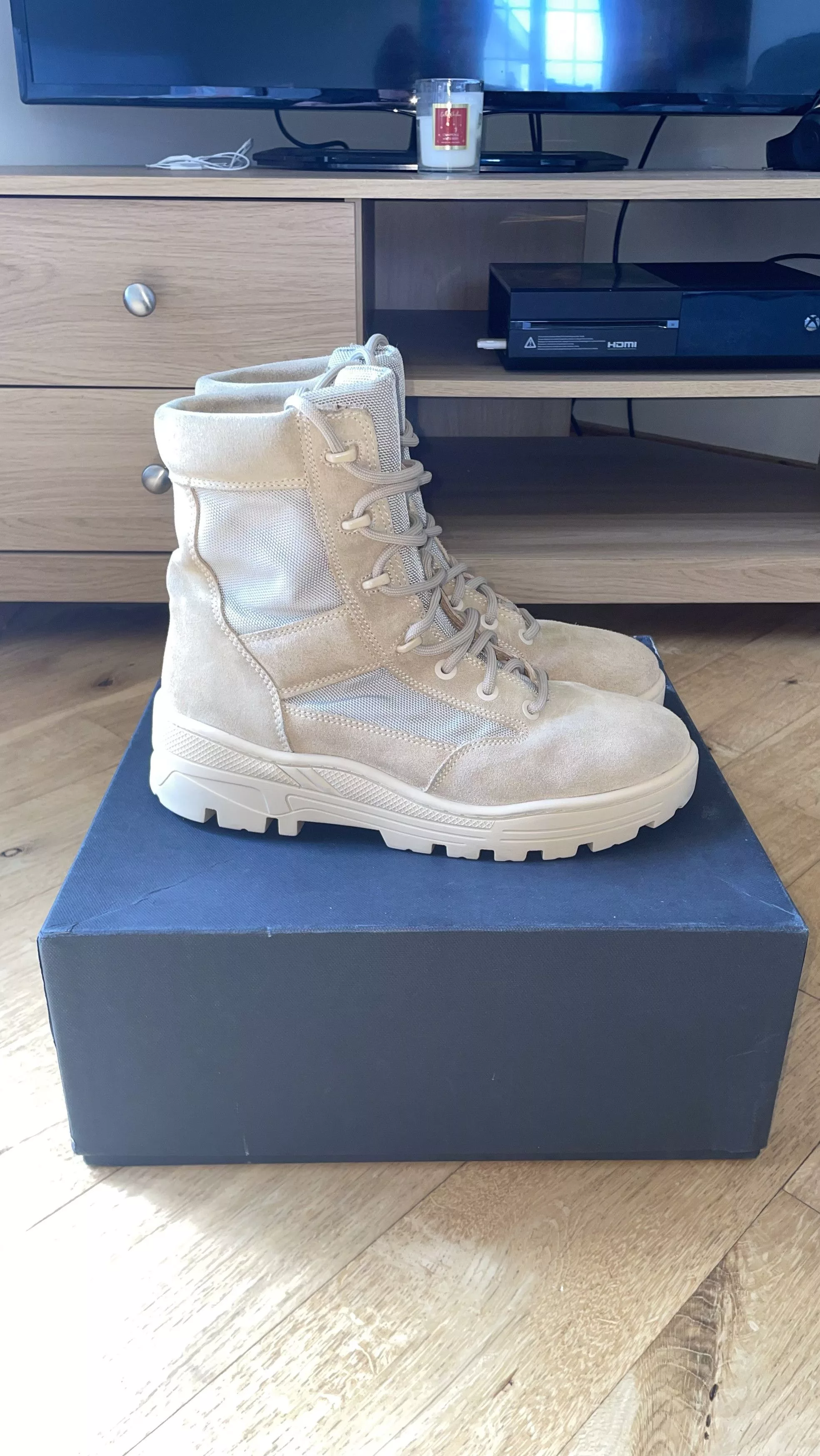 Yeezy Boots Yeezy Season 4 Combat Boots Beige