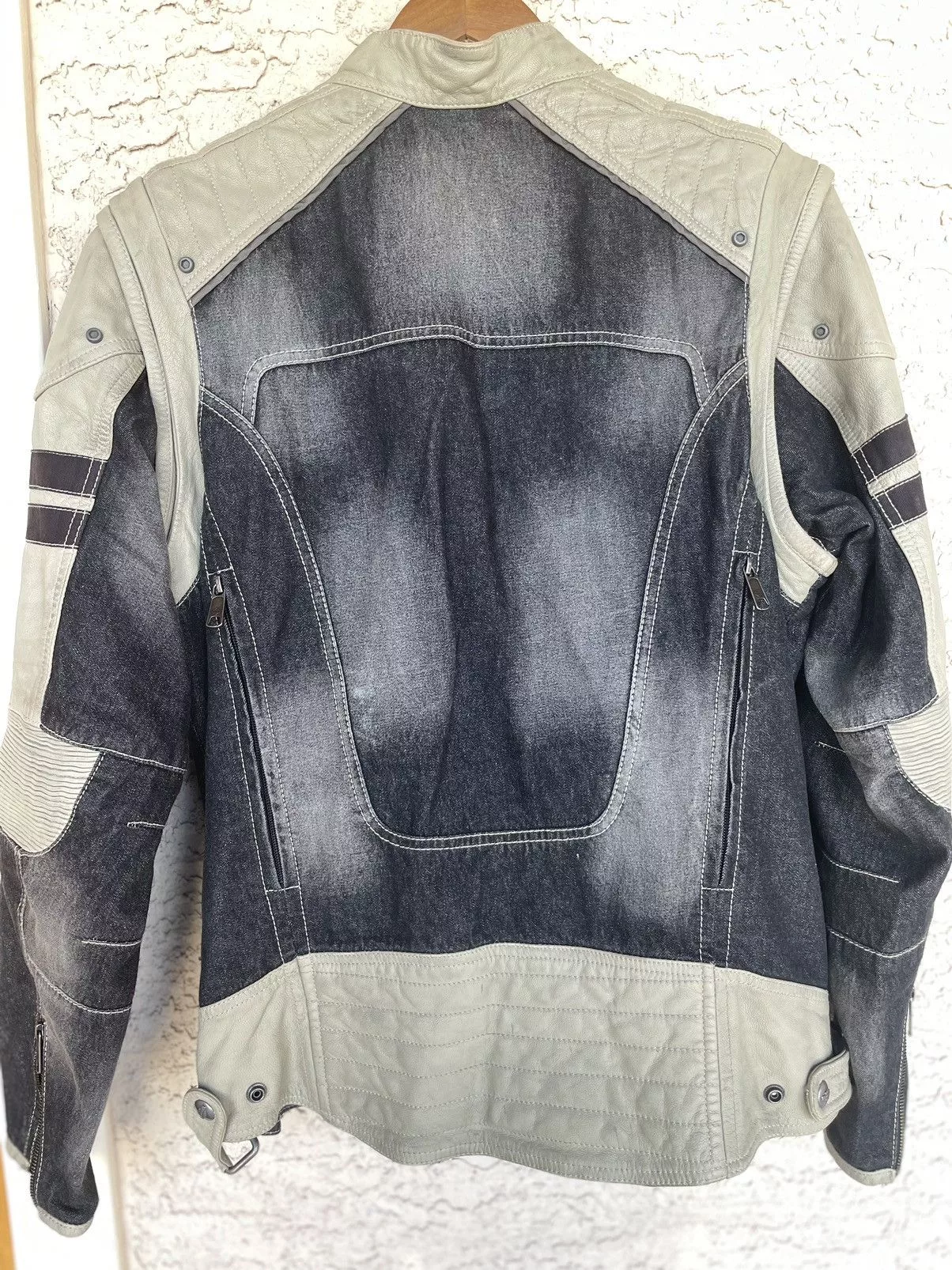 Harley Davidson Denim Jackets Harley Davidson Leather & Denim Riding Jacket Gray Streetwear