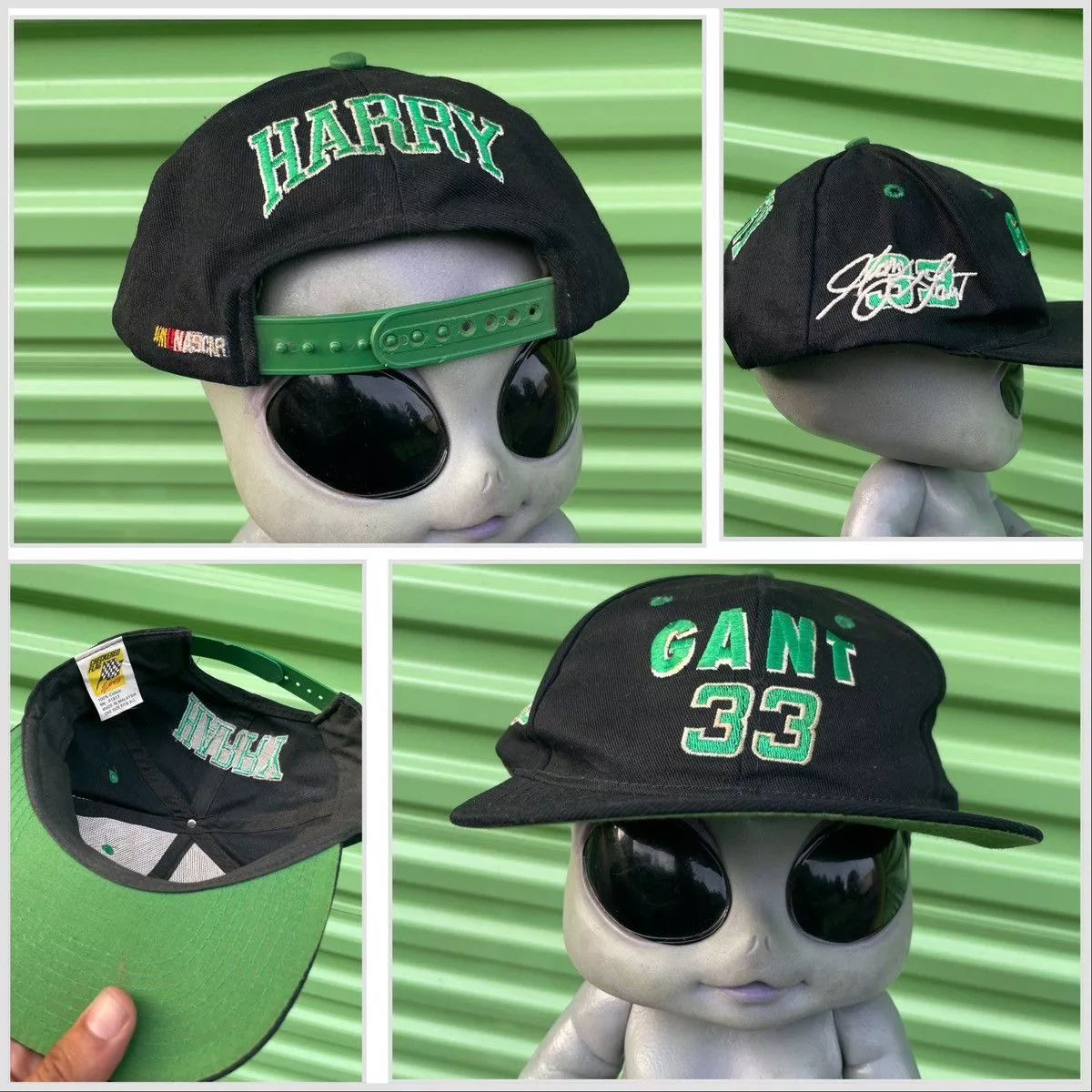 NASCAR Hats NASCAR × Vintage 90s NASCAR Harry Gant Snapback Vintage Hat Black