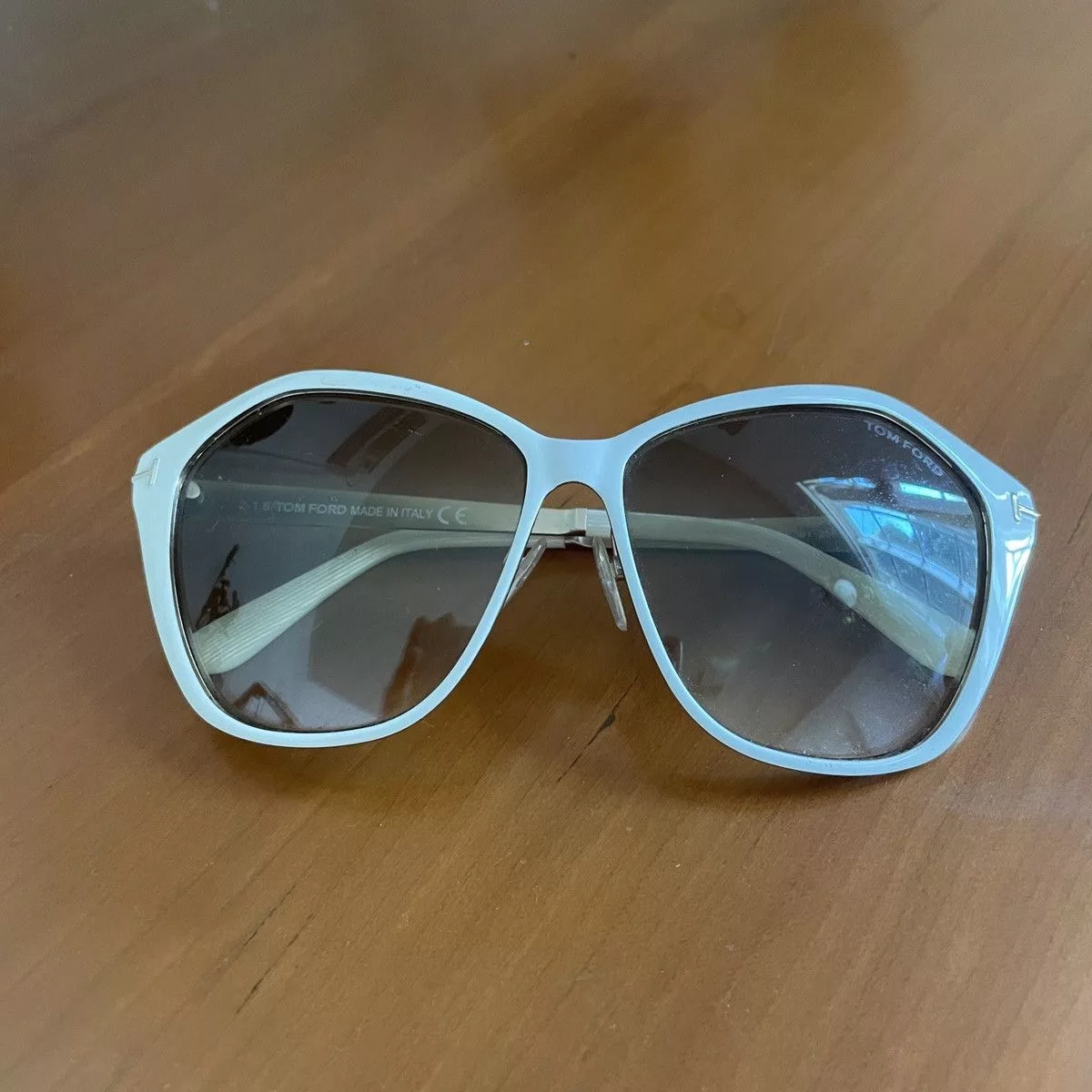 Tom Ford Sunglasses Tom Ford white oversize Lena sunglasses TF 391 gradient