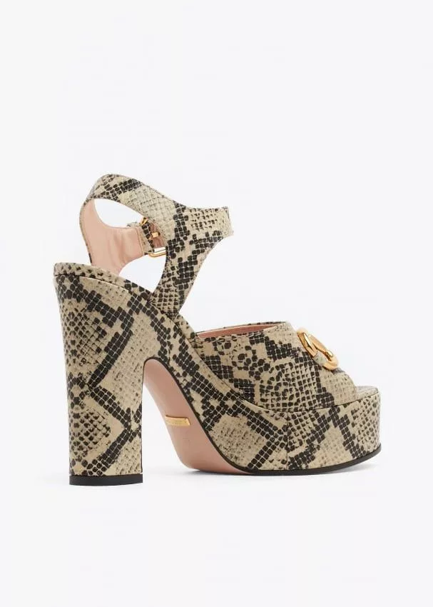 Gucci Miscellaneous Gucci Horsebit High Sandals SIZE 37 Multi