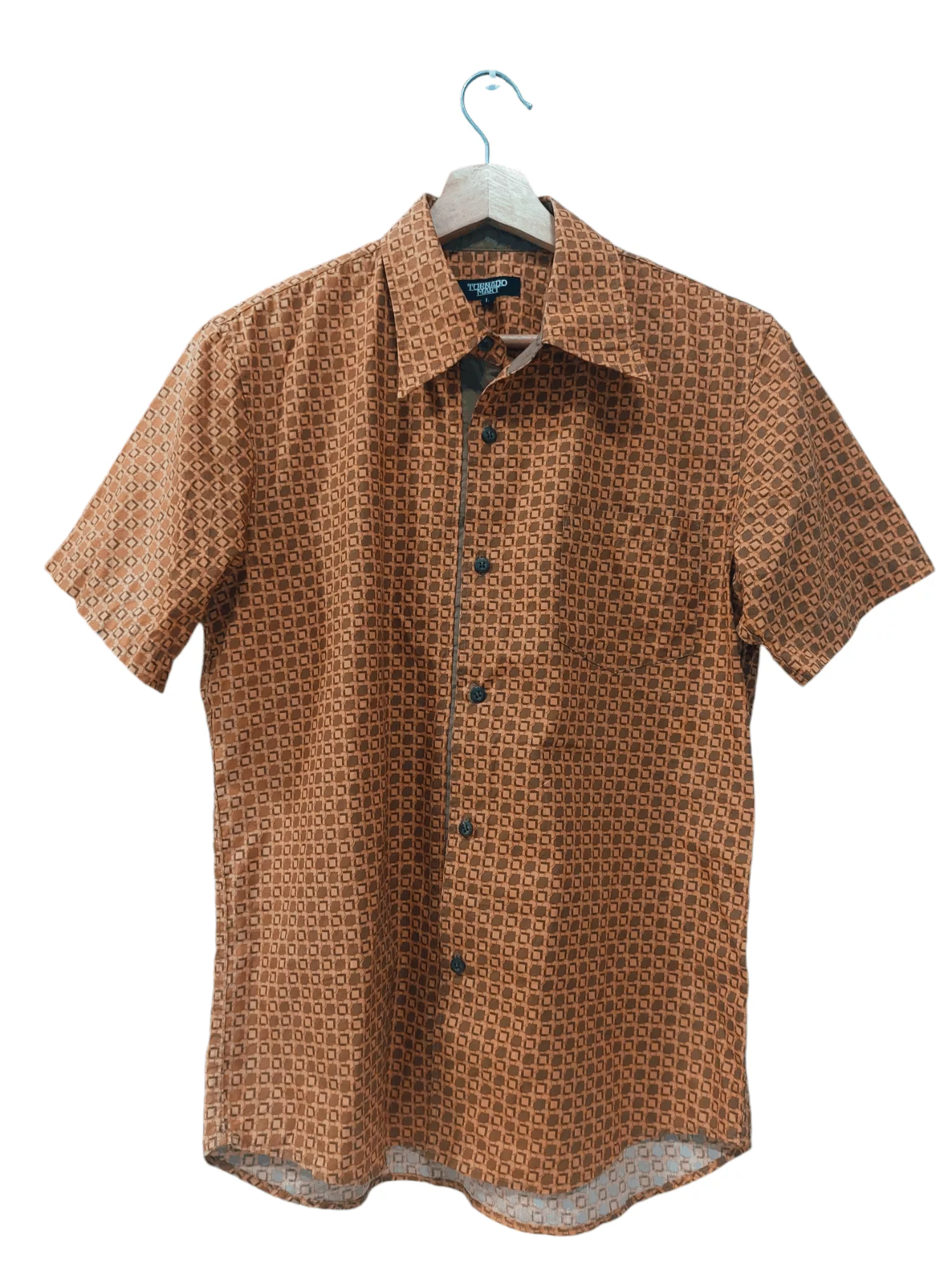 Tornado Mart Shirts Button Ups Tornado Mart Japan Monogram Shirt Orange Vintage