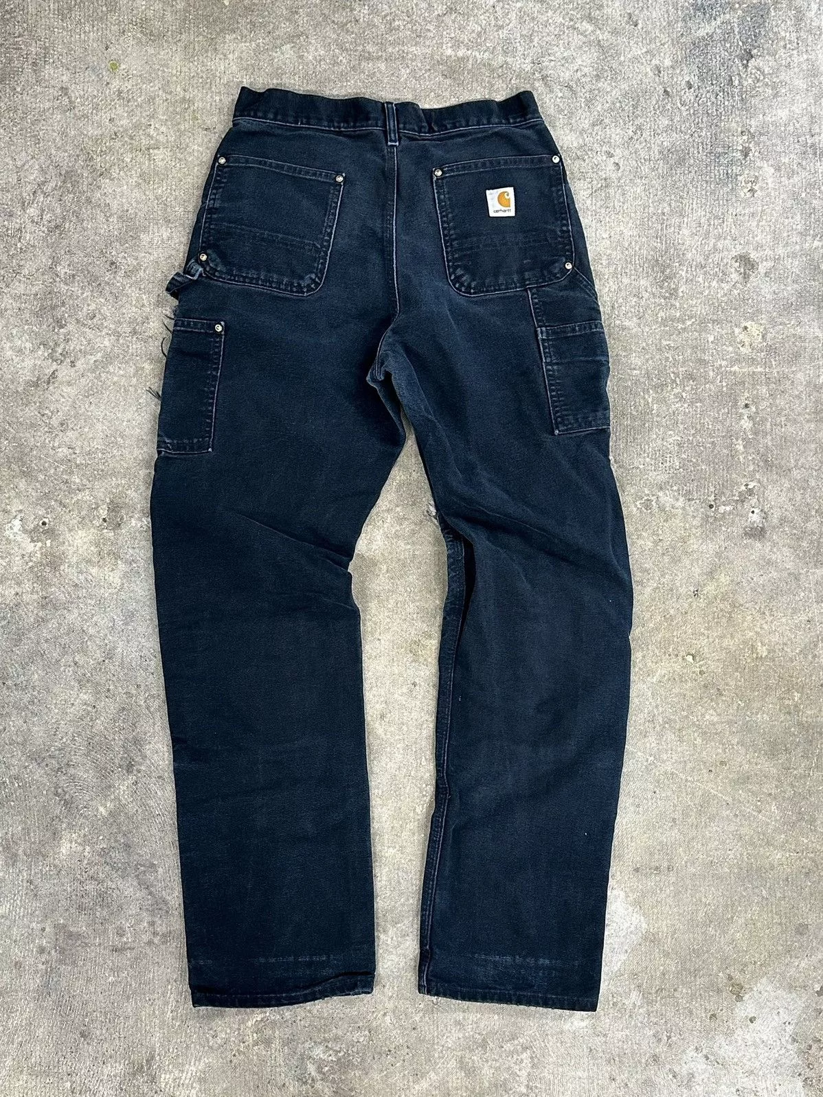 Carhartt Casual Pants Carhartt × Vintage Vintage Y2K 00s Carhartt Thrashed Distressed Double Knees Black Streetwear