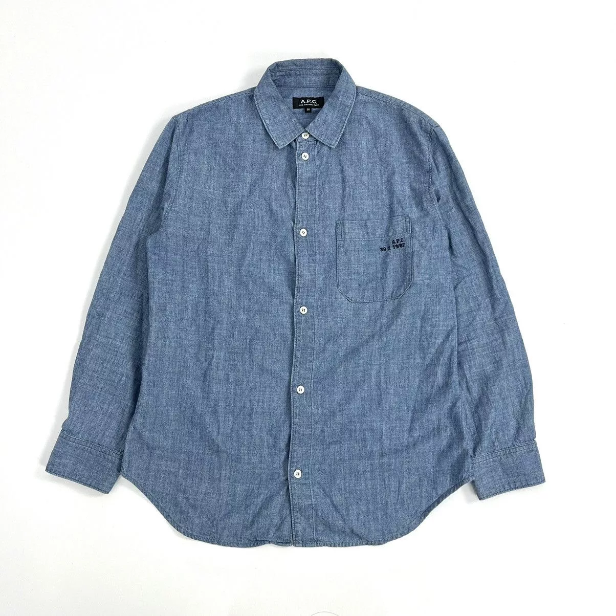 A.P.C. Shirts Button Ups A.P.C. × Designer 2000s A.P.C Paris Blue Denim Chambray Shirt Luxury