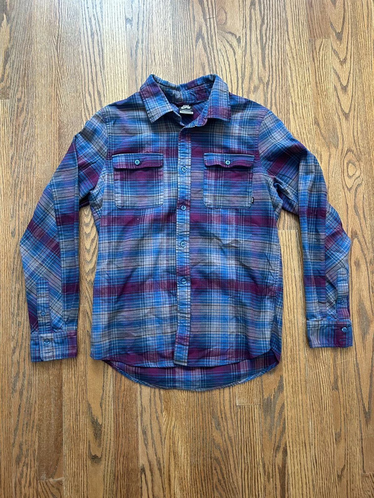 Nike Shirts Button Ups Nike sb skate flannel Blue