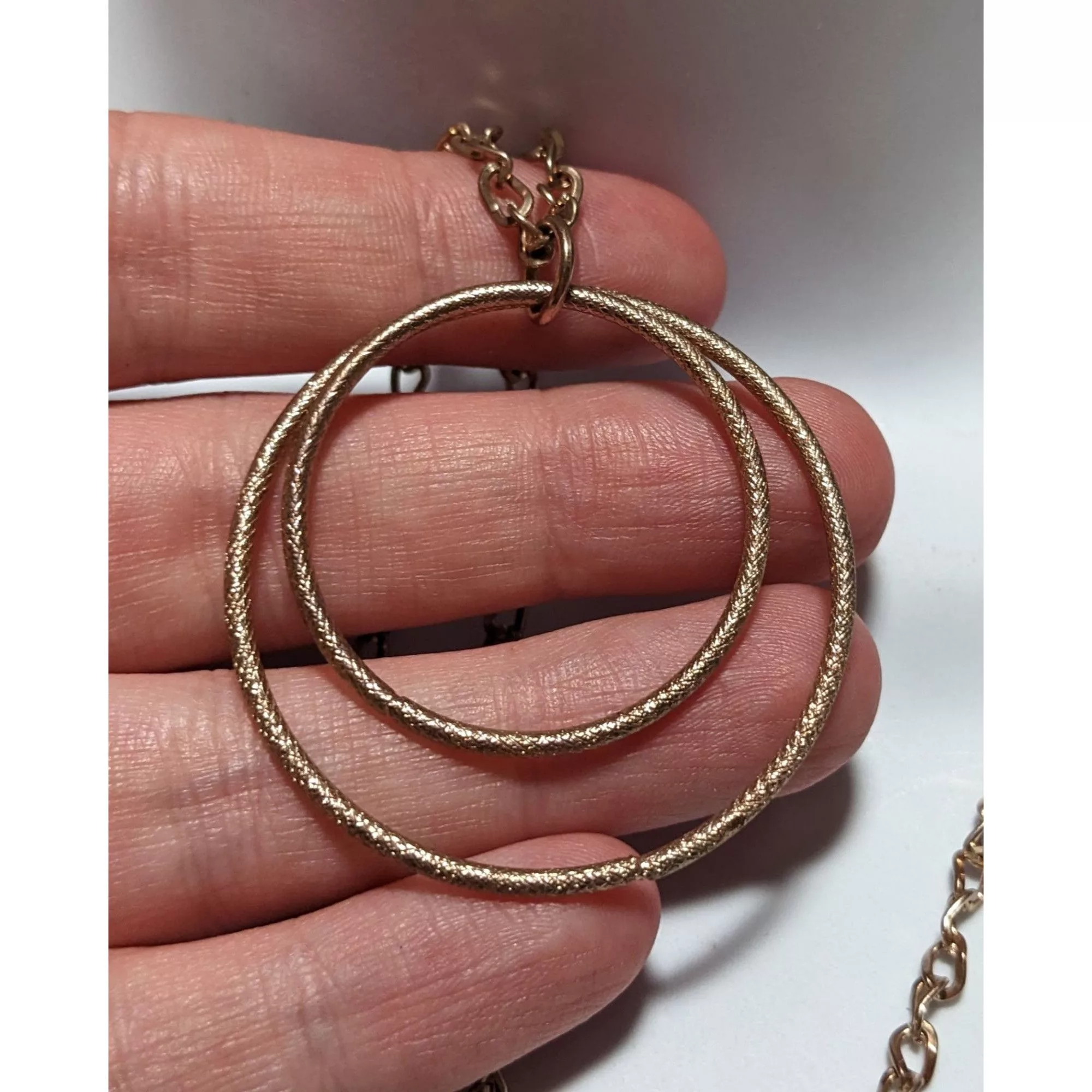 Other Necklaces Other Rose Gold Double Circle Pendant Necklace