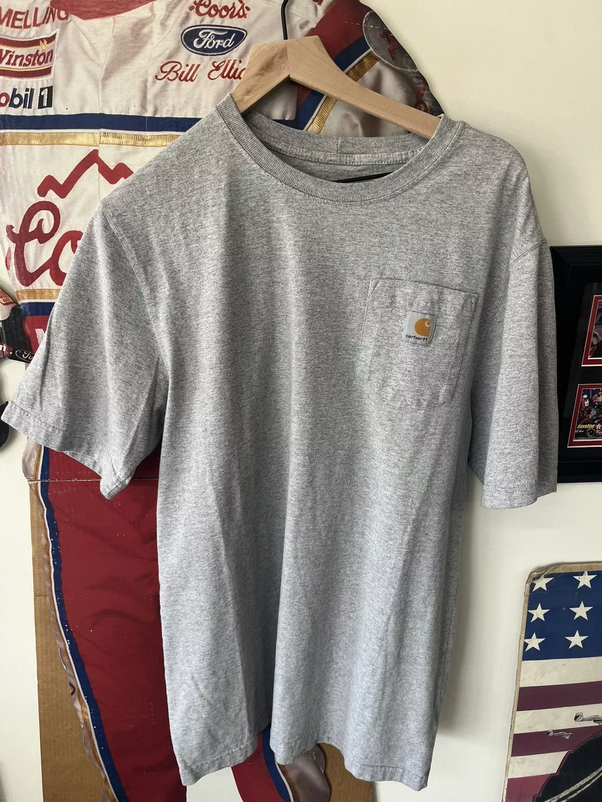 Vintage Short Sleeve T Shirts Vintage X Carhatt Gray